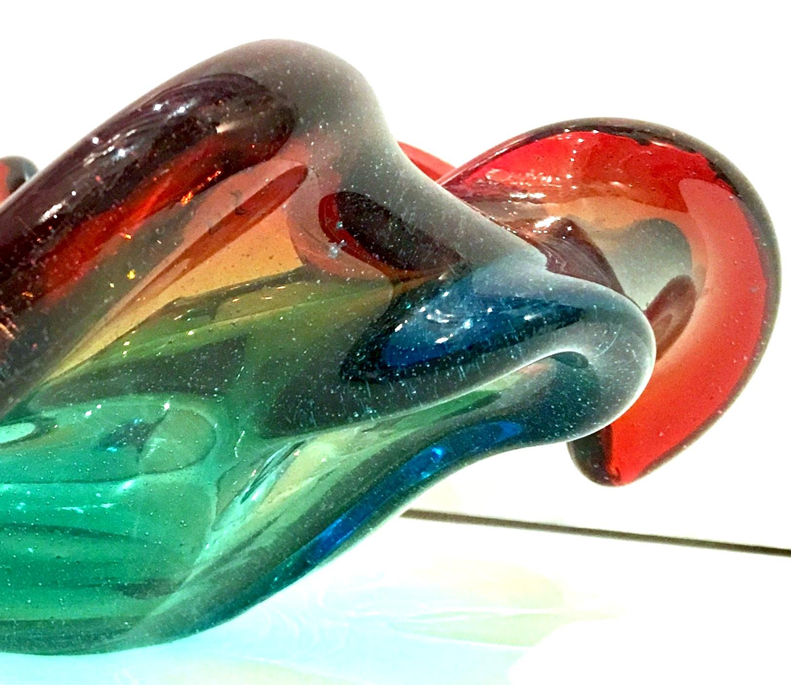 Mid-20th Century Italian Murano Glass Ruffle Bowl For Sale 6