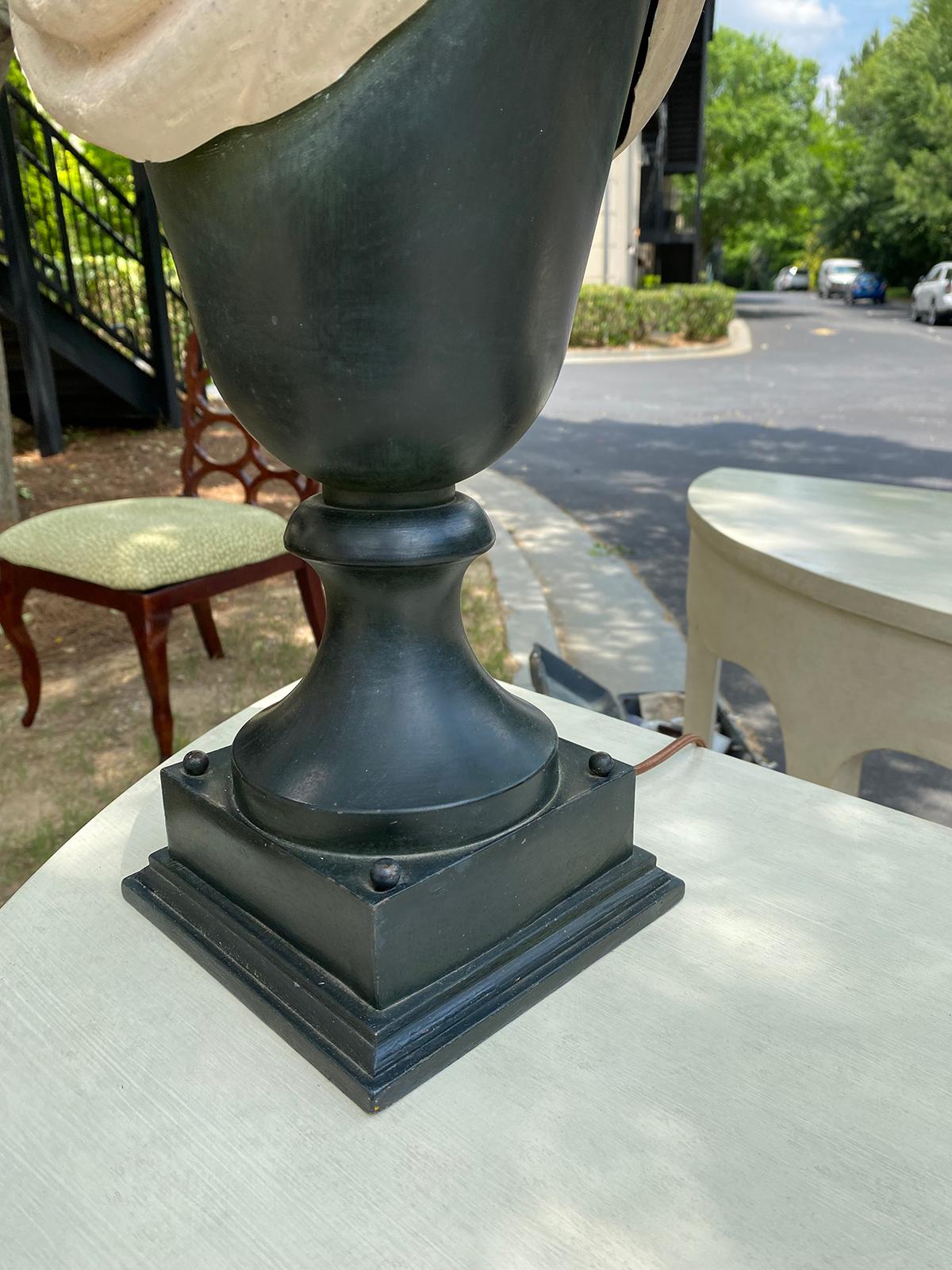 Mid-20th Century Italian Neoclassical Tole Lamp with Custom Finish Swag For Sale 11