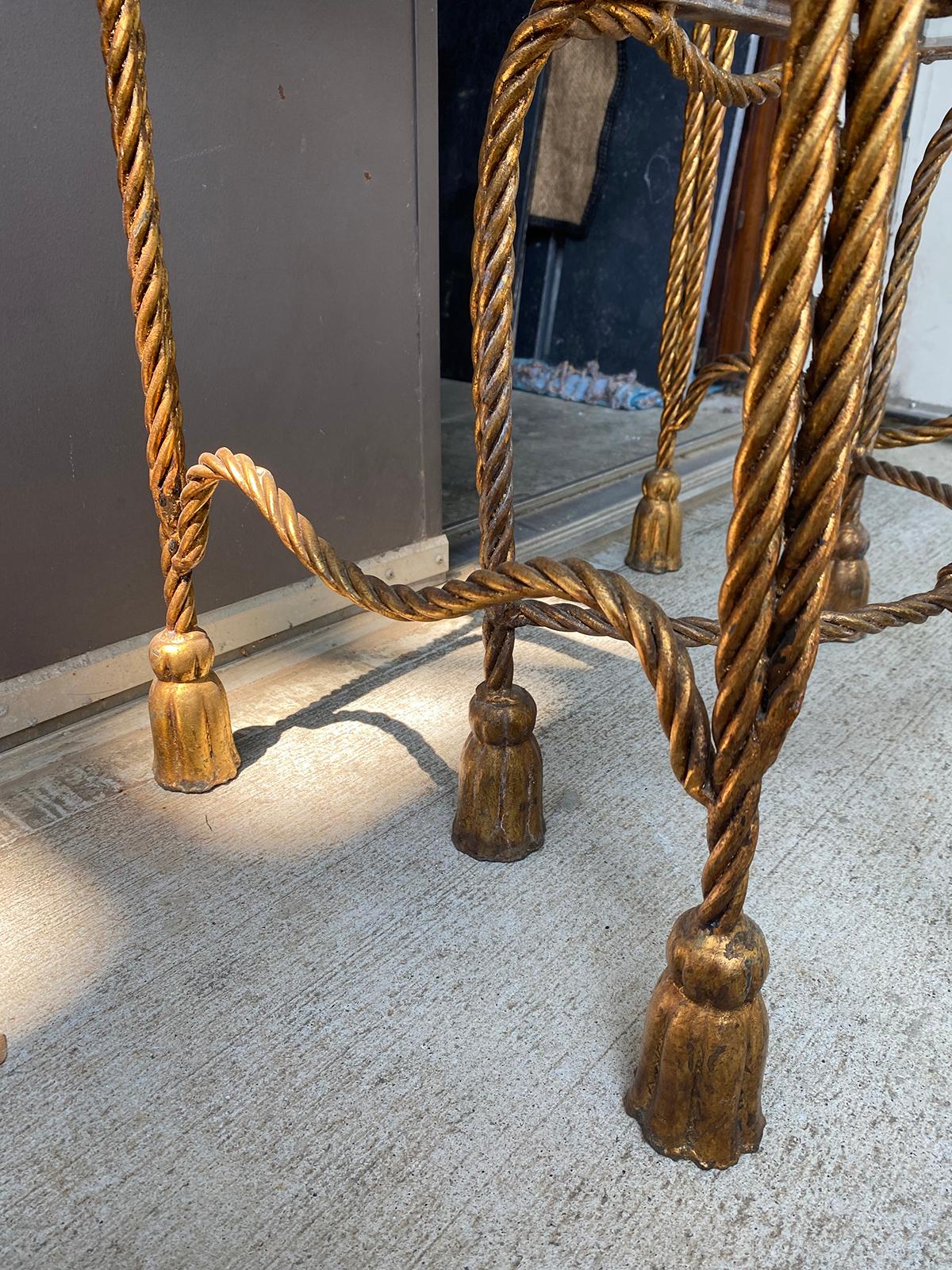 Mid-20th Century Italian Nesting Tables with Rope and Tassel Detail For Sale 3