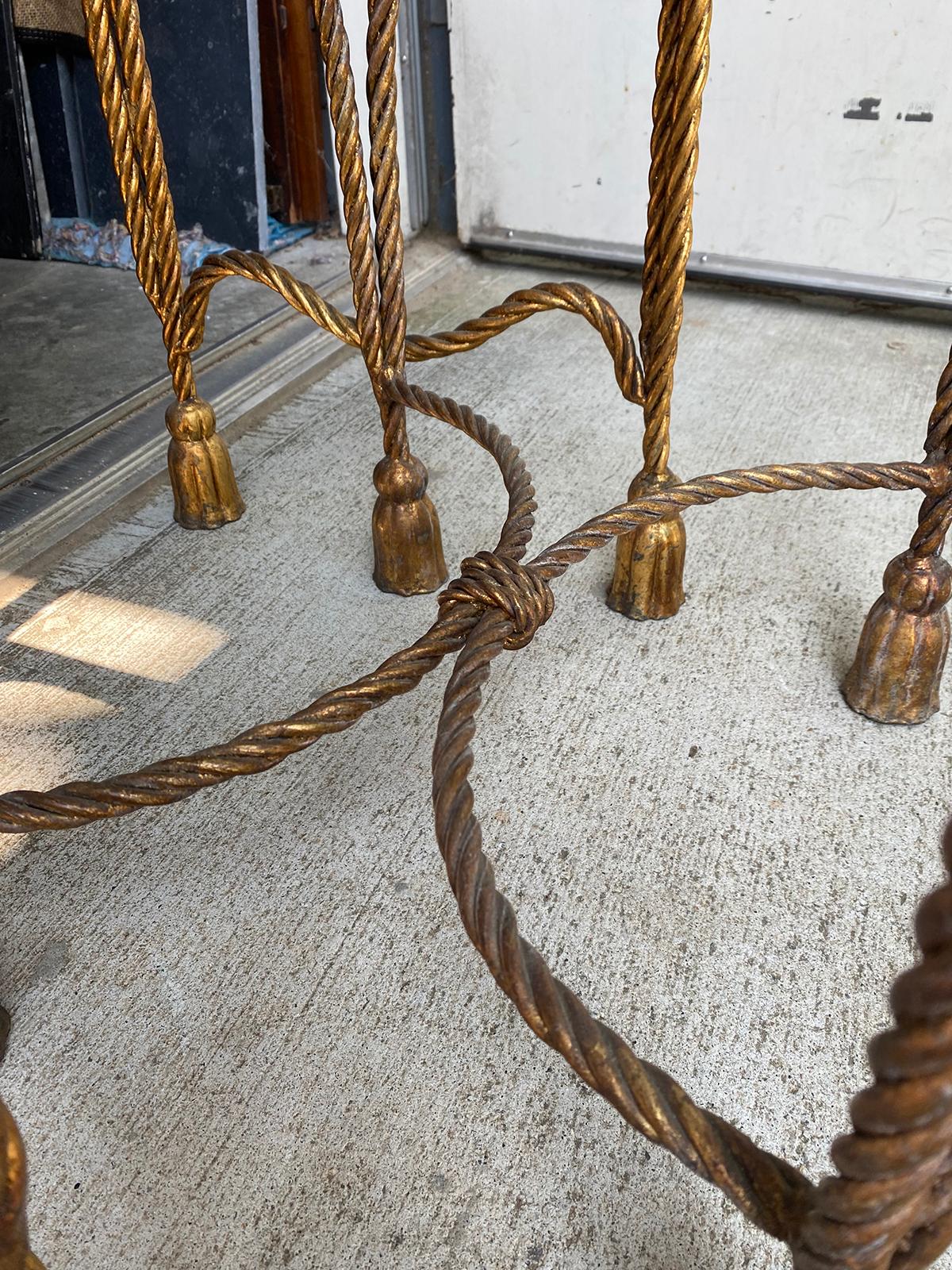 Mid-20th Century Italian Nesting Tables with Rope and Tassel Detail For Sale 4