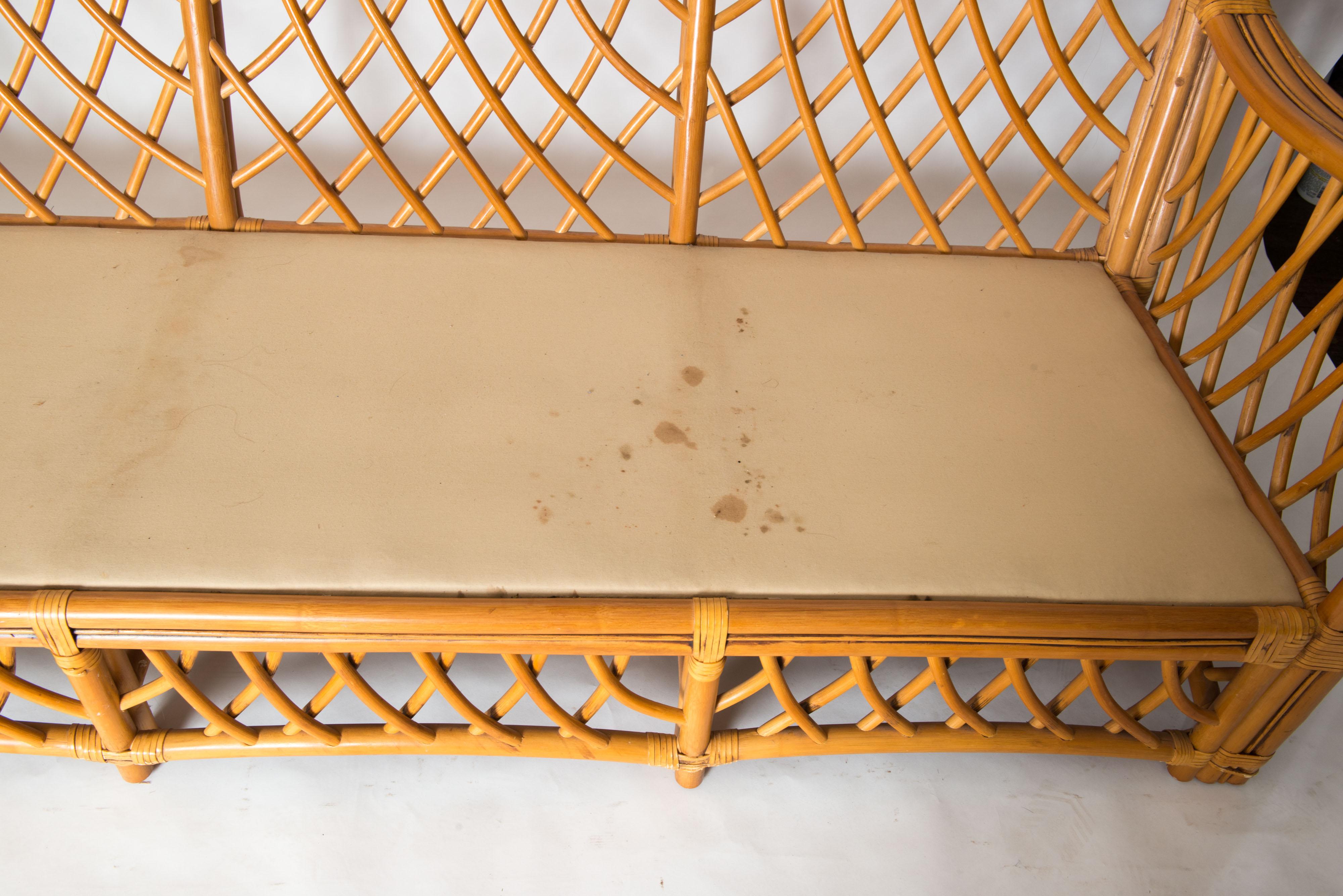 Mid-20th Century Italian Organic Modern Rattan Sofa For Sale 1