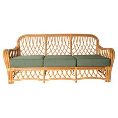 Mid-20th Century Italian Organic Modern Rattan Sofa