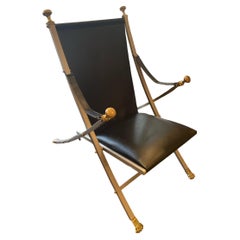 Chaise de campagne italienne du milieu du 20e siècle Otto Parzinger Maison Jansen