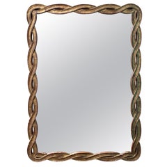 Mid-20th Century Italian Pierced Giltwood Ribbon Mirror