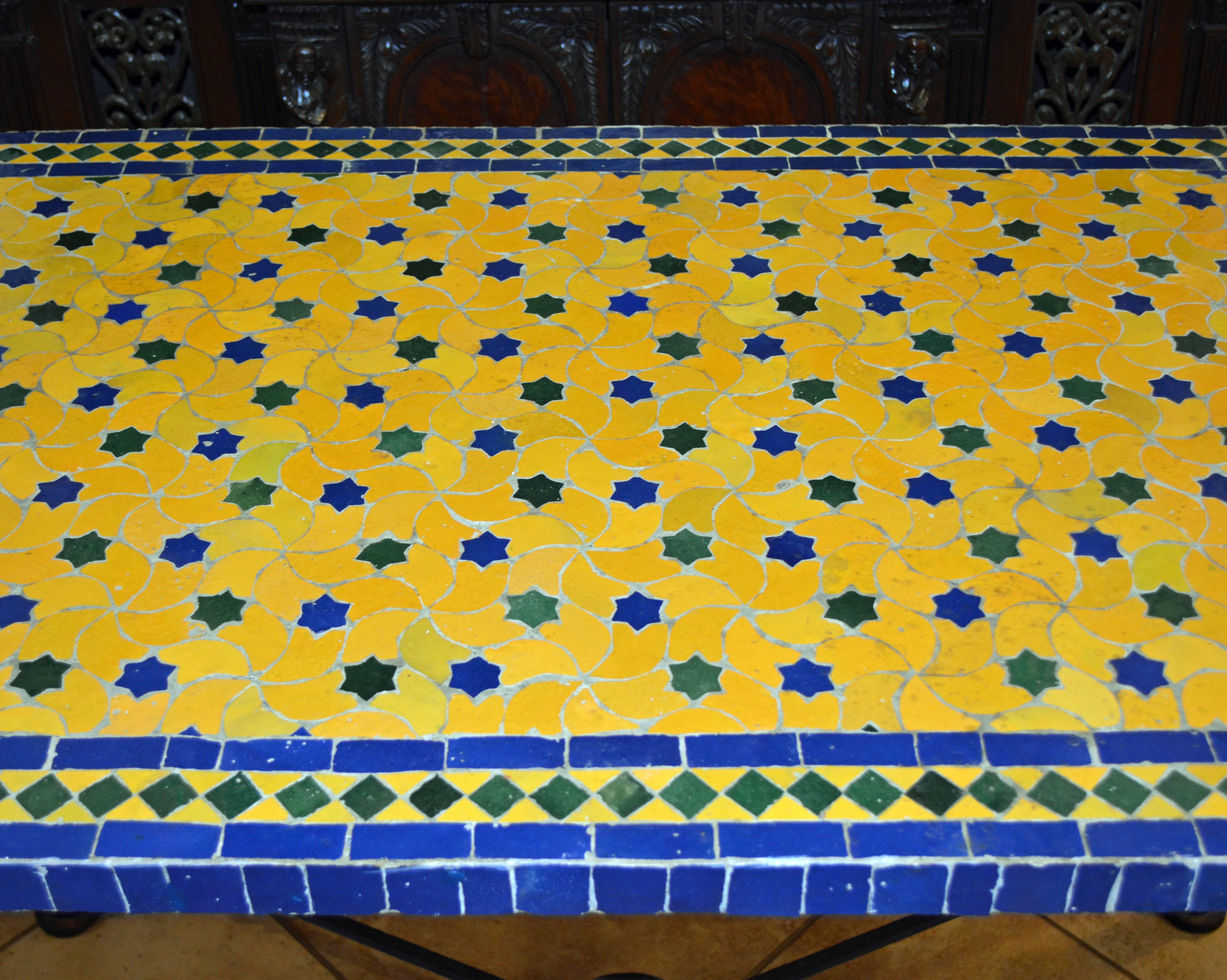Mid-20th Century Italian Pompeian Style Iron Table with Ceramic Mosaic Top 6