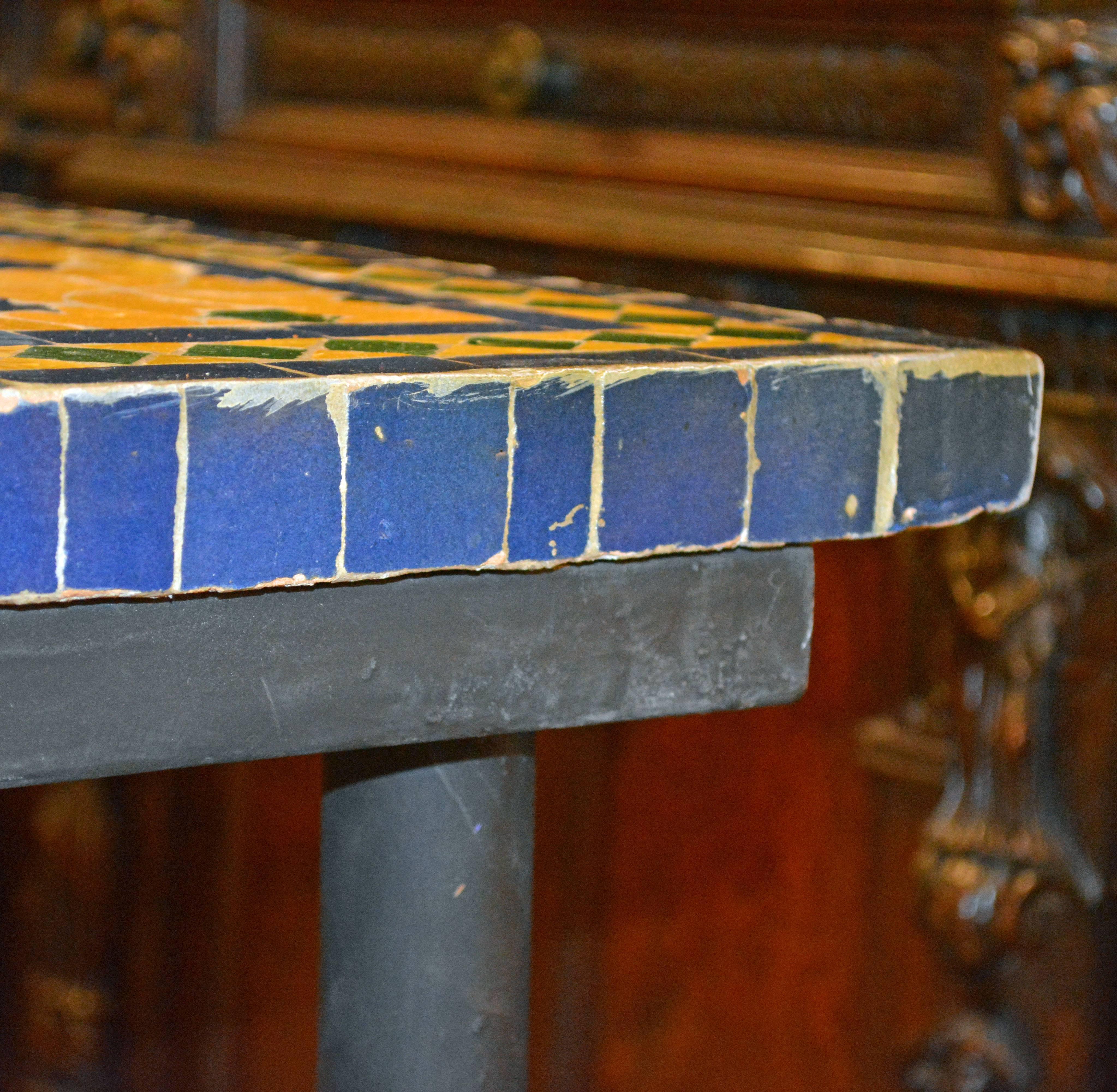 Mid-20th Century Italian Pompeian Style Iron Table with Ceramic Mosaic Top 8