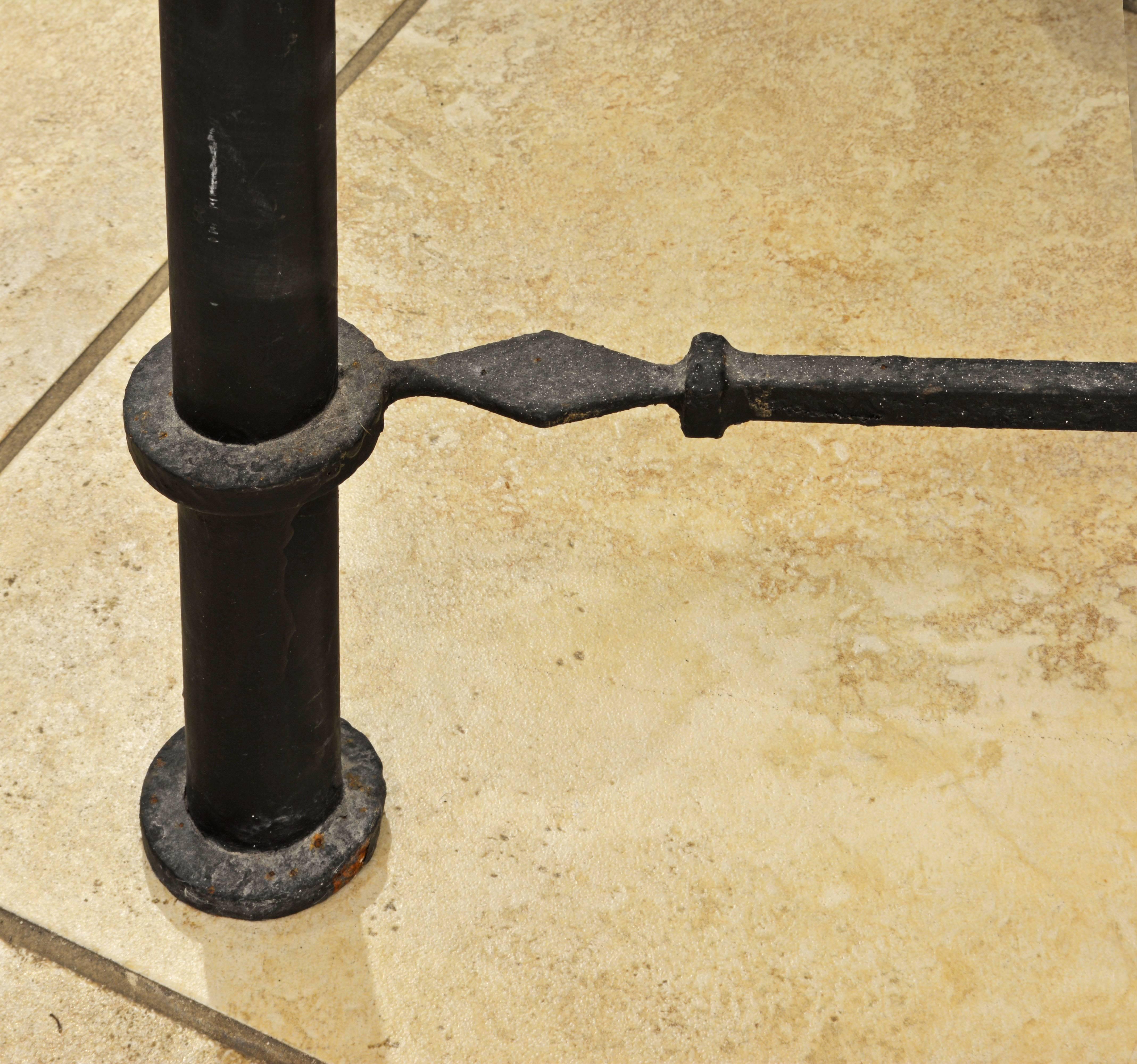 Mid-20th Century Italian Pompeian Style Iron Table with Ceramic Mosaic Top In Good Condition In Ft. Lauderdale, FL