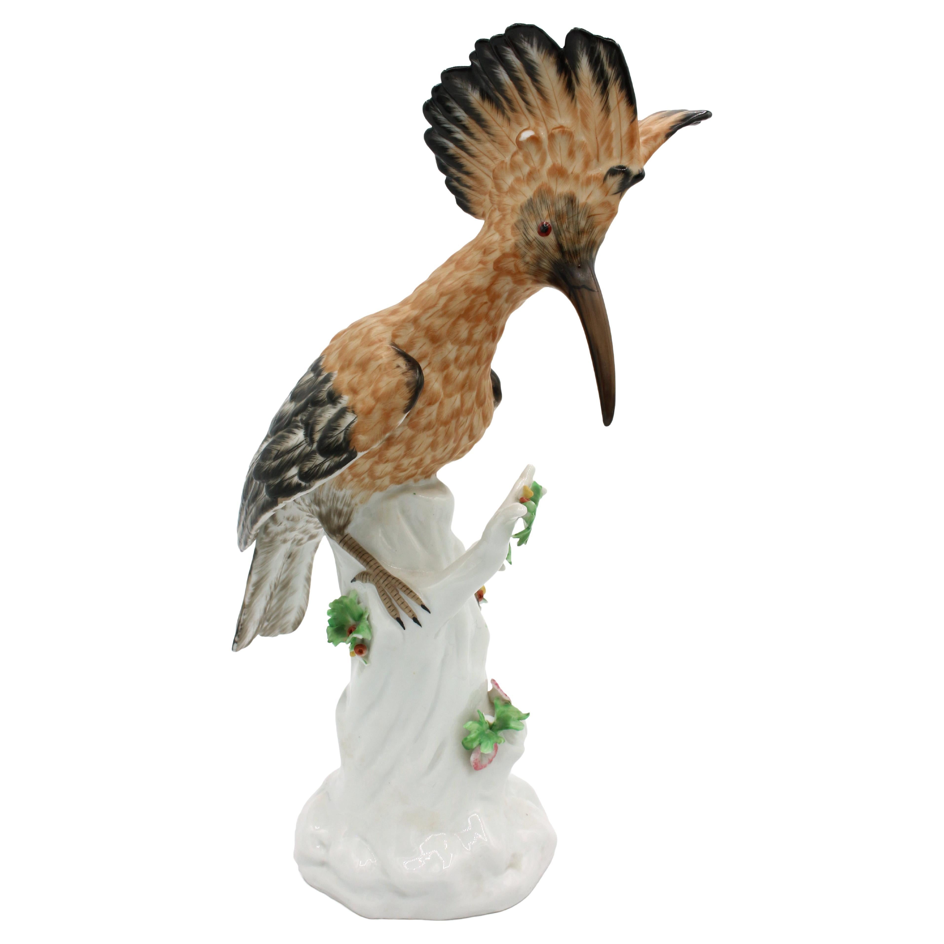 Mid-20th Century Italian Porcelain Hoopoe Bird Figurine For Sale