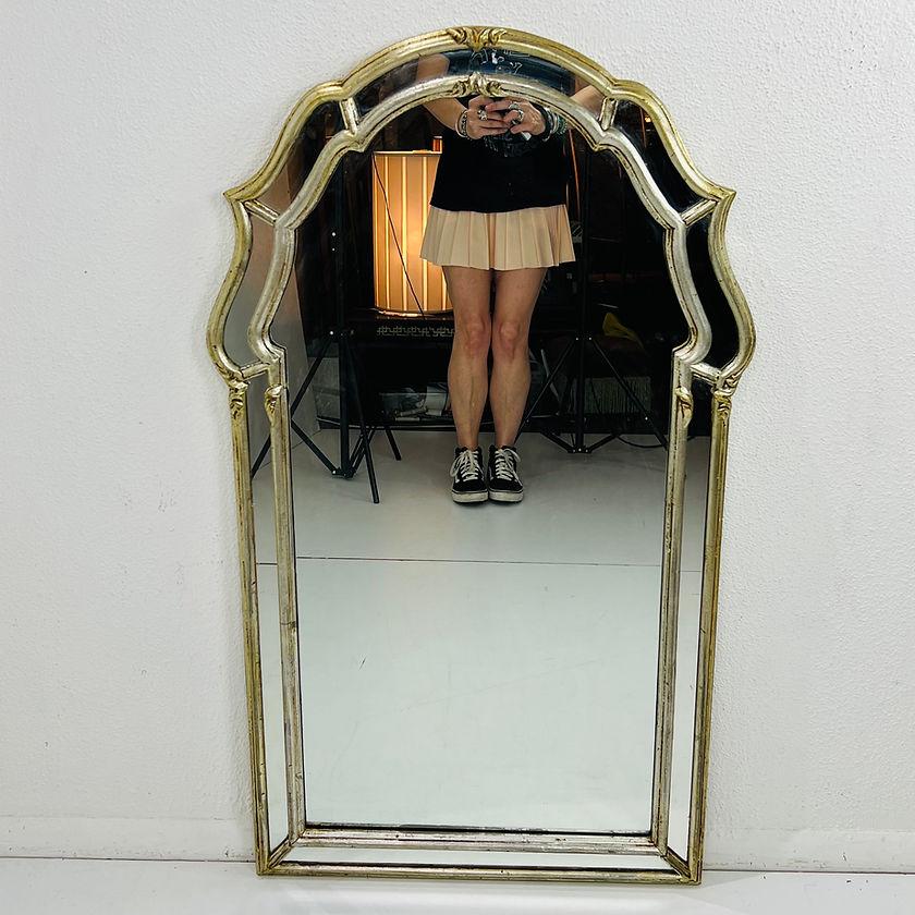 Mid 20th Century Italian Regency Parclose Wall Mirror In Good Condition For Sale In Dallas, TX