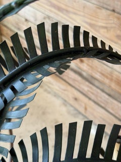 Mid-20th Century Italian Regency Tole Palm Chandelier – Six-Light Fixture With V