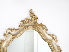 Mid-20th Century Italian Rococo Style Carved Giltwood Wall Mirror