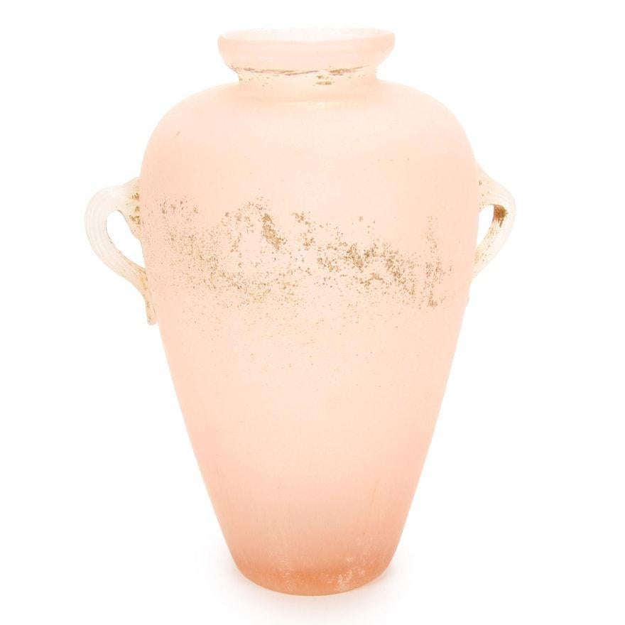 Mid 20th Century Italian Scavo Glass Roman Style Vase For Sale 3