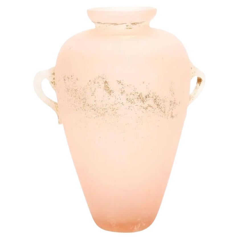 Mid 20th Century Italian Scavo Glass Roman Style Vase For Sale