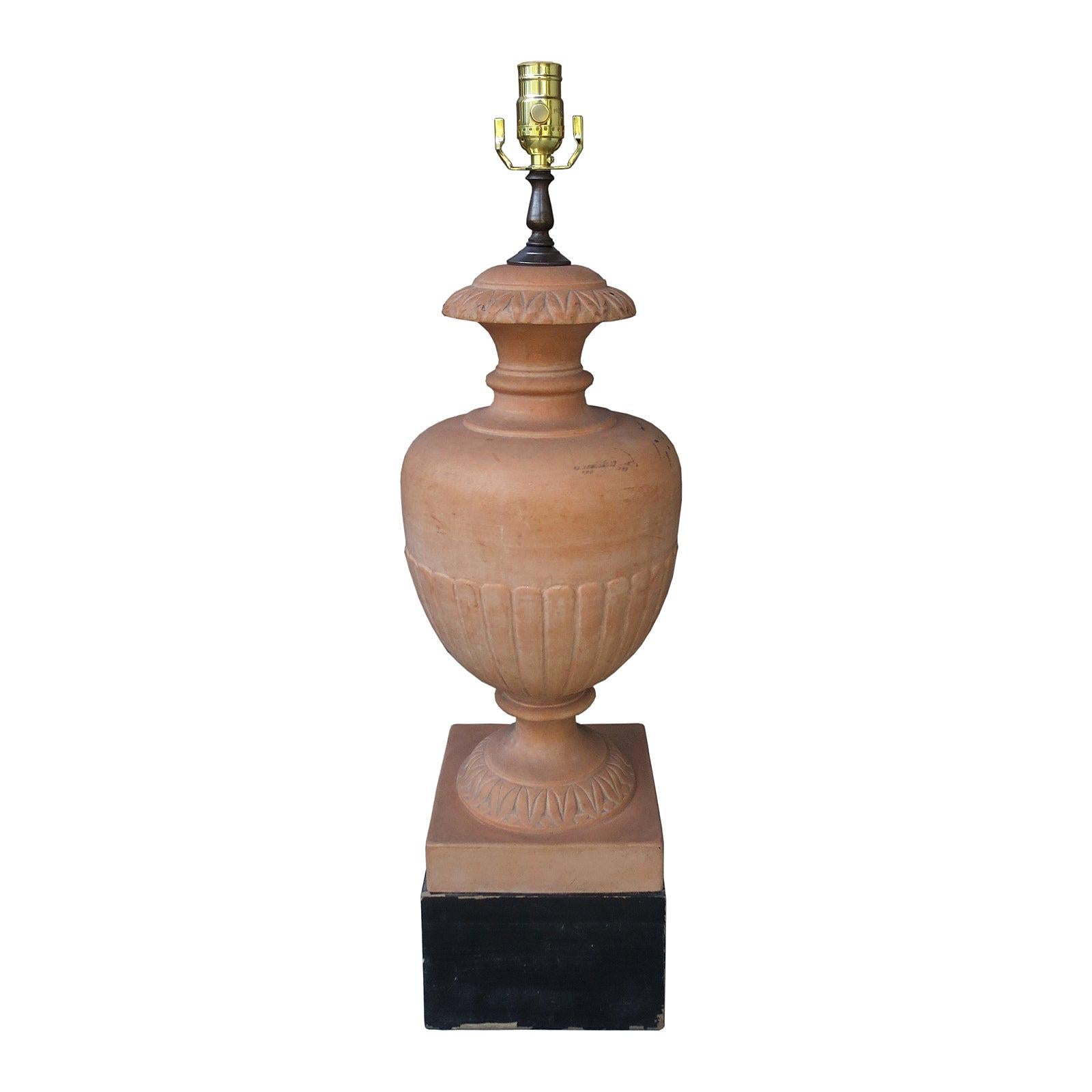 Mid-20th Century Italian Terracotta Urn as Lamp For Sale