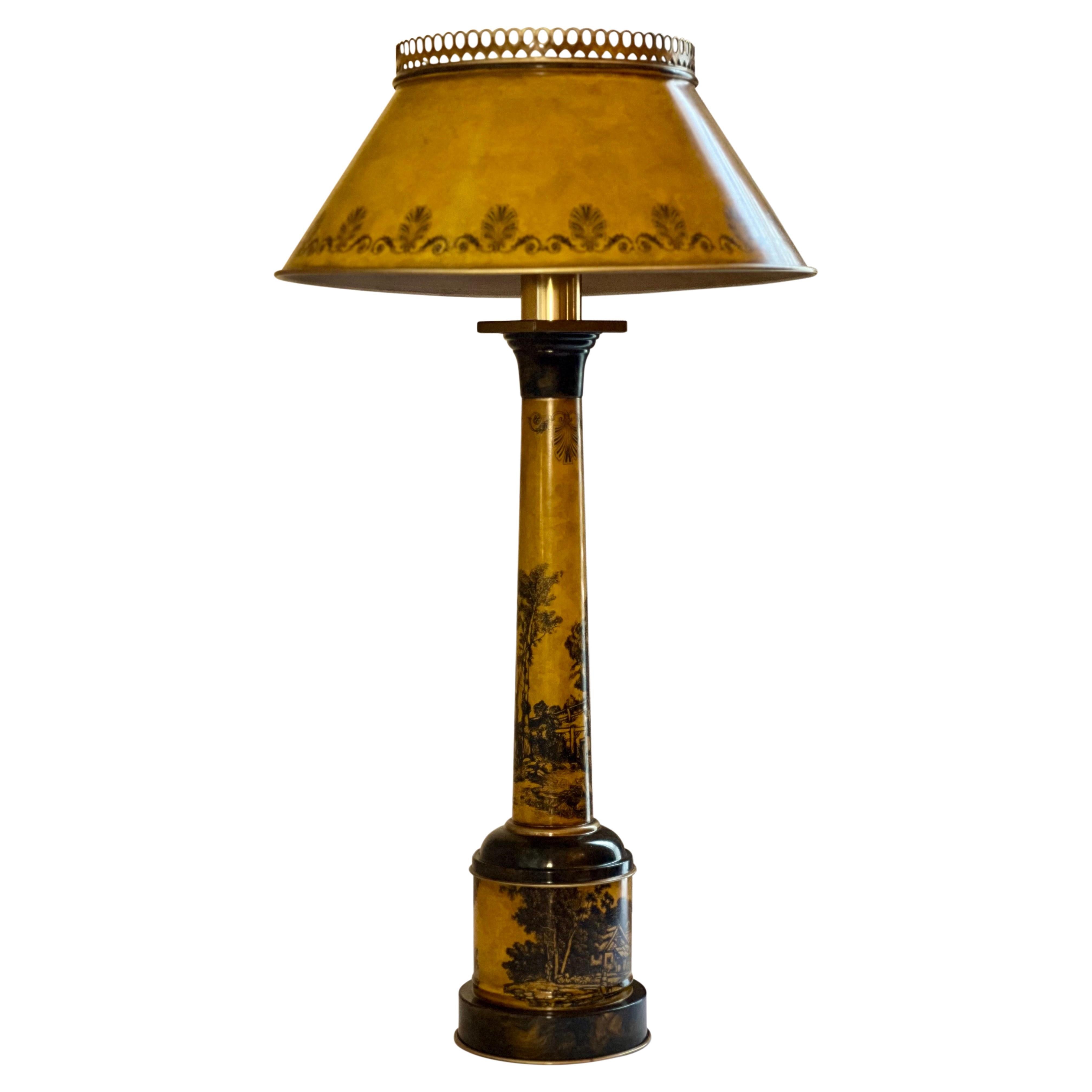 Mid 20th Century Italian Tole Lamp  For Sale