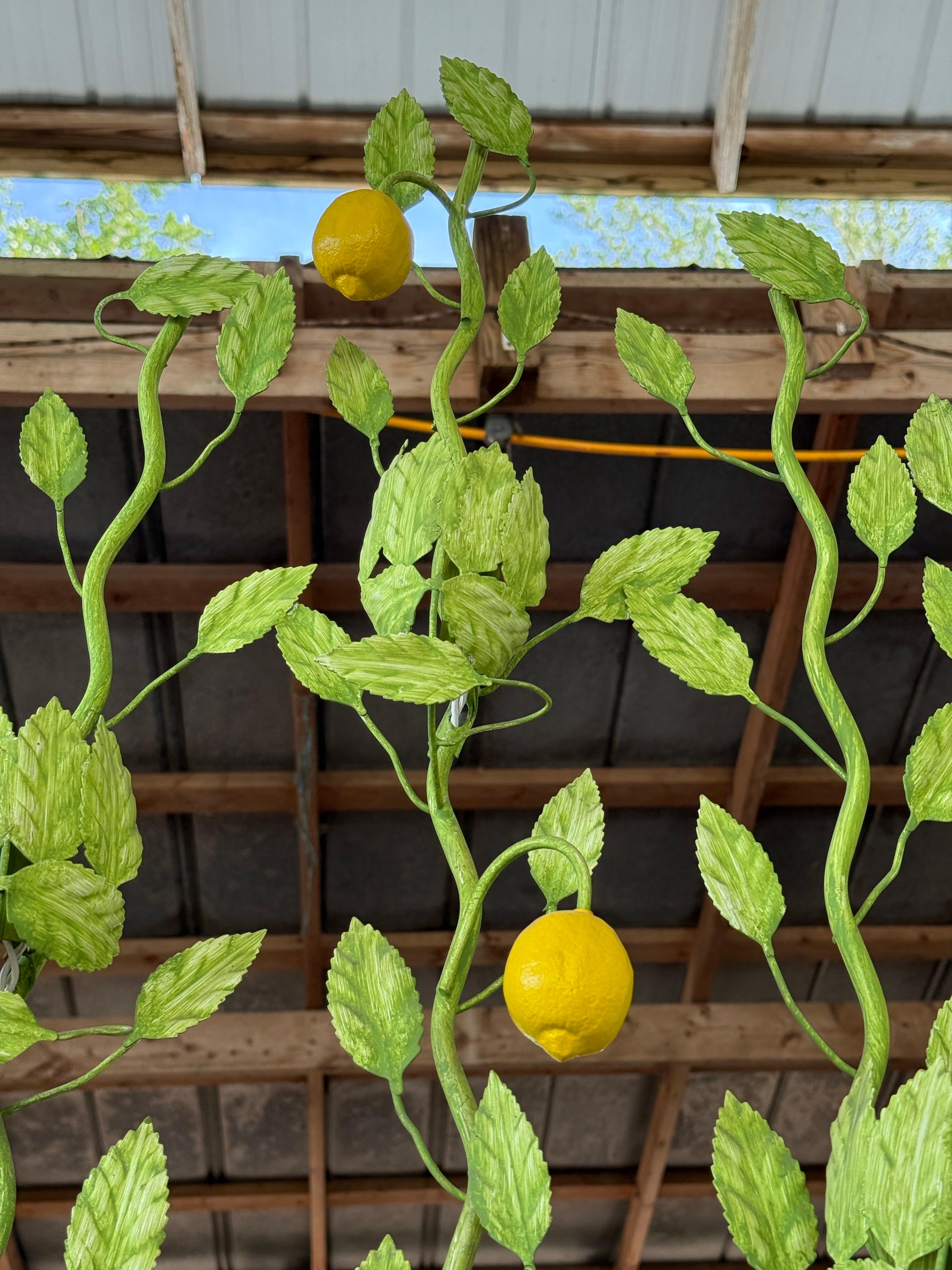 Mid-20th Century Italian Tole Lemon Espalier Tree Wall Light For Sale 4