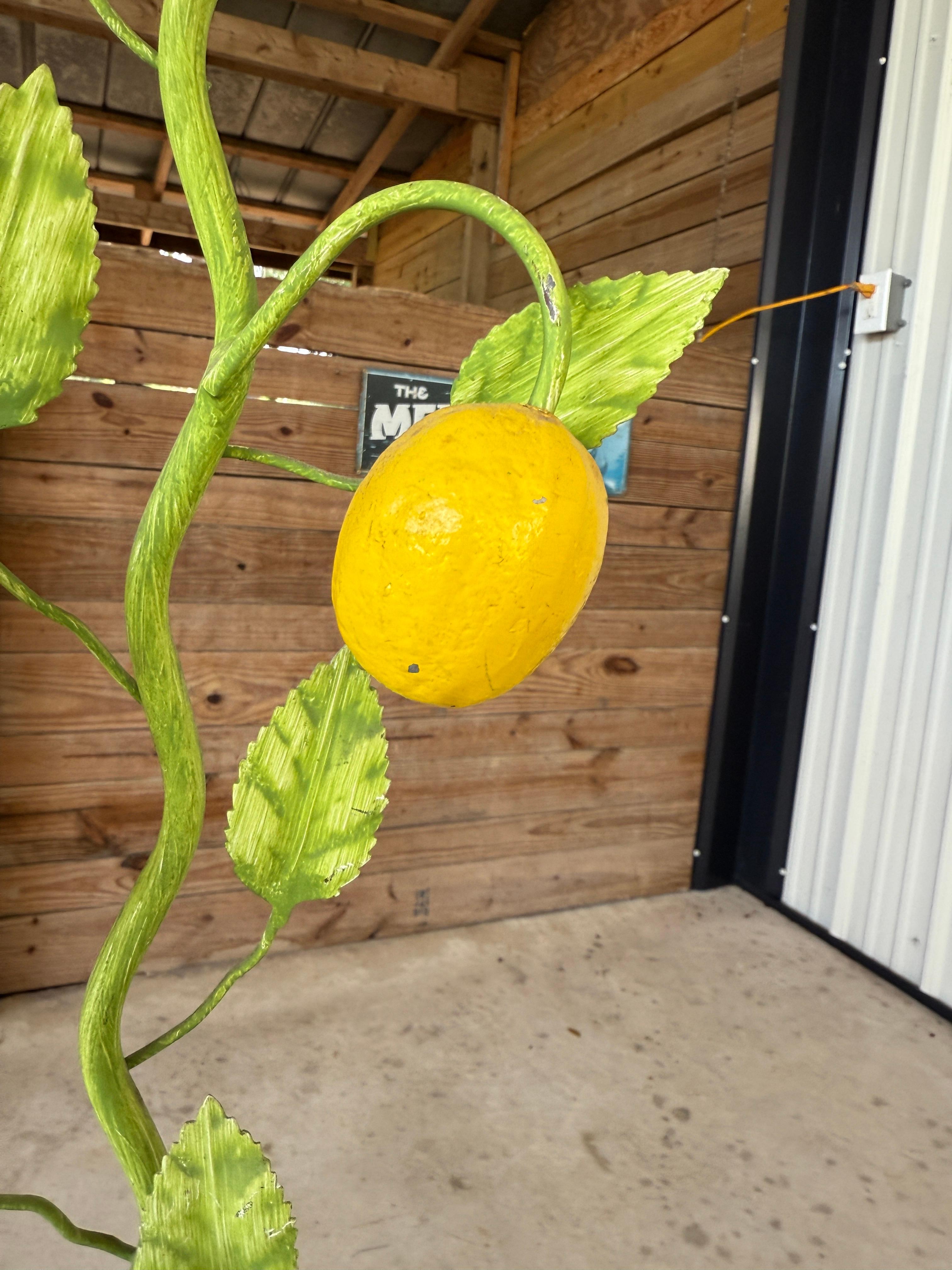 Mid-20th Century Italian Tole Lemon Espalier Tree Wall Light For Sale 1
