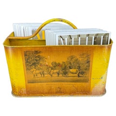 Mid 20th Century Italian Toleware Metal Magazine Rack Stand