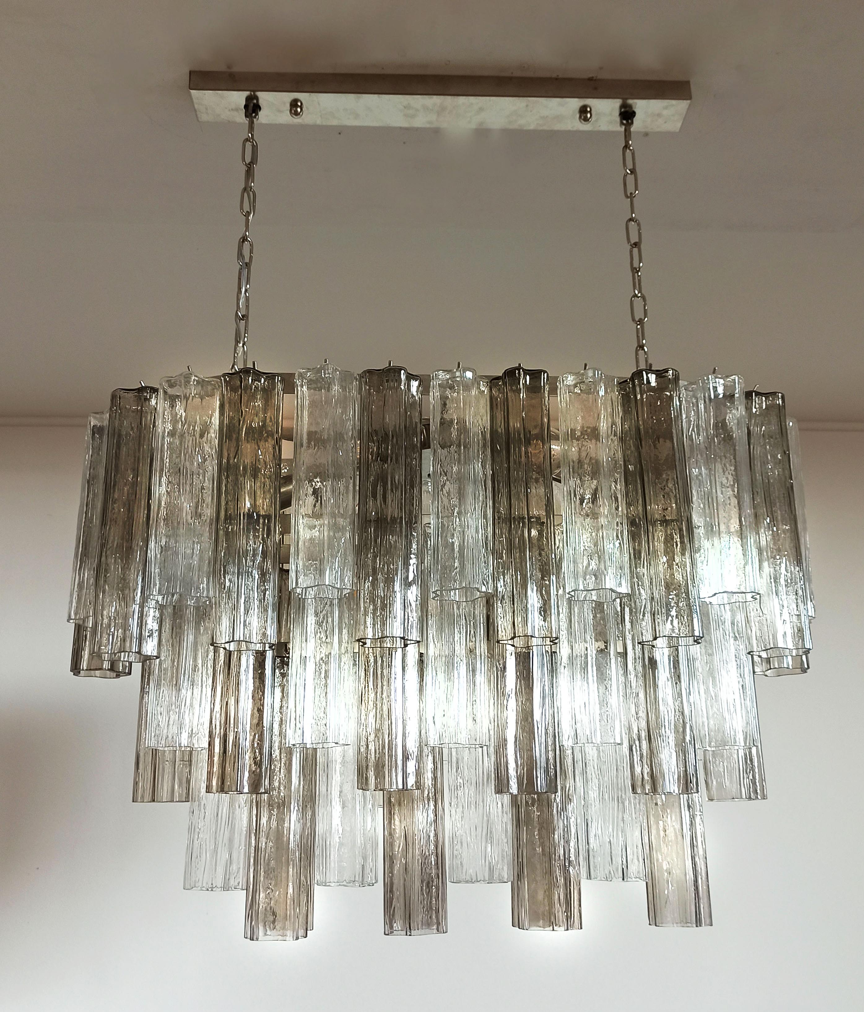 Mid-20th Century Italian 62 Tronchi Chandelier, Murano For Sale 8