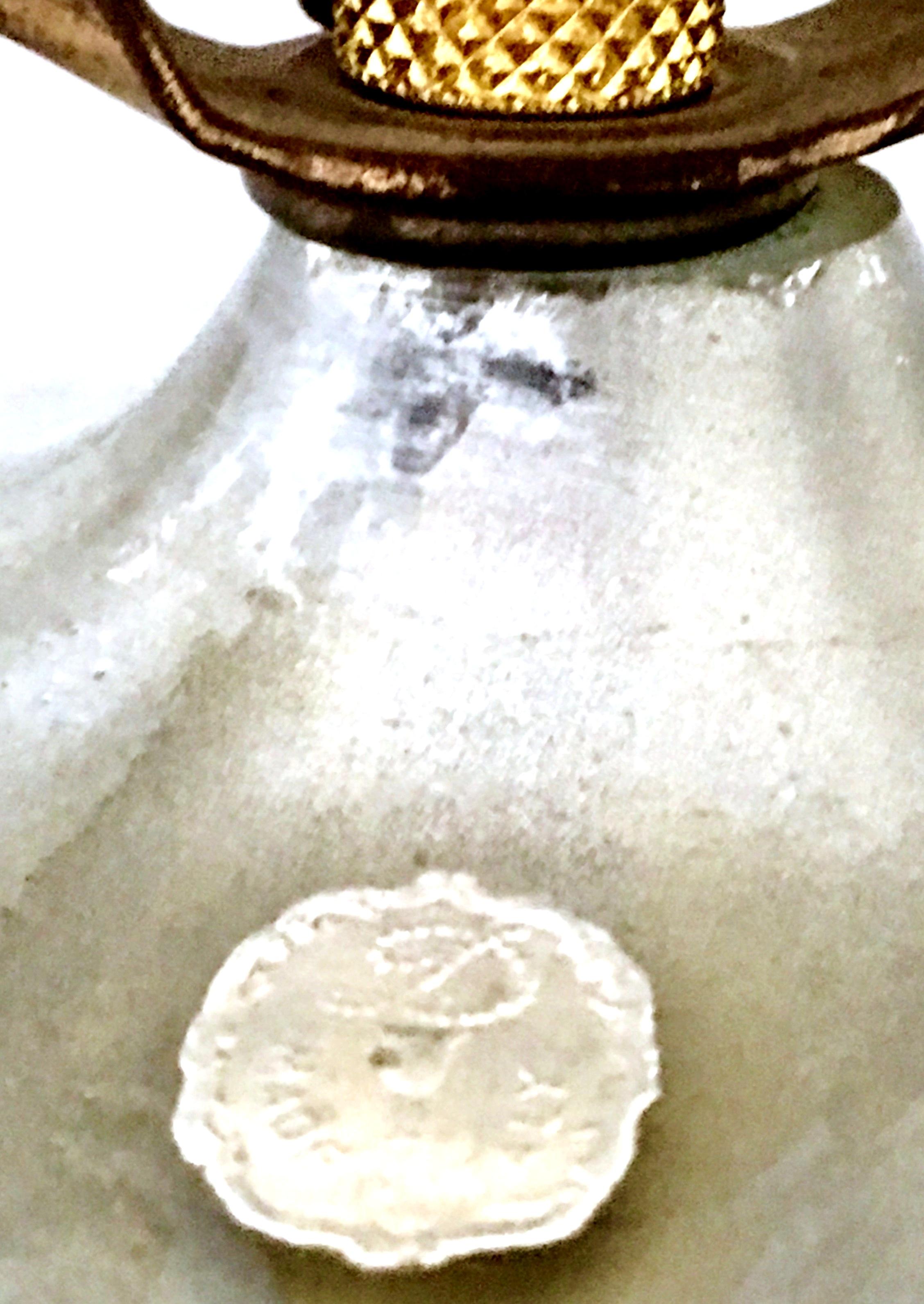 Mid-20th Century Italian Venetian Glass Eglomise Silver Leaf Decalcomania Lamp For Sale 9