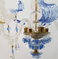 Mid-20th Century Italian Venetian Murano Glass Chandelier