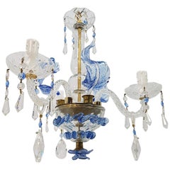 Mid-20th Century Italian Venetian Murano Glass Chandelier