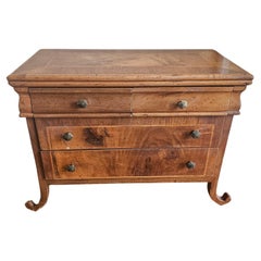 Mid 20th Century Italian Walnut Crossbanded Inlaid Jewelry Chest