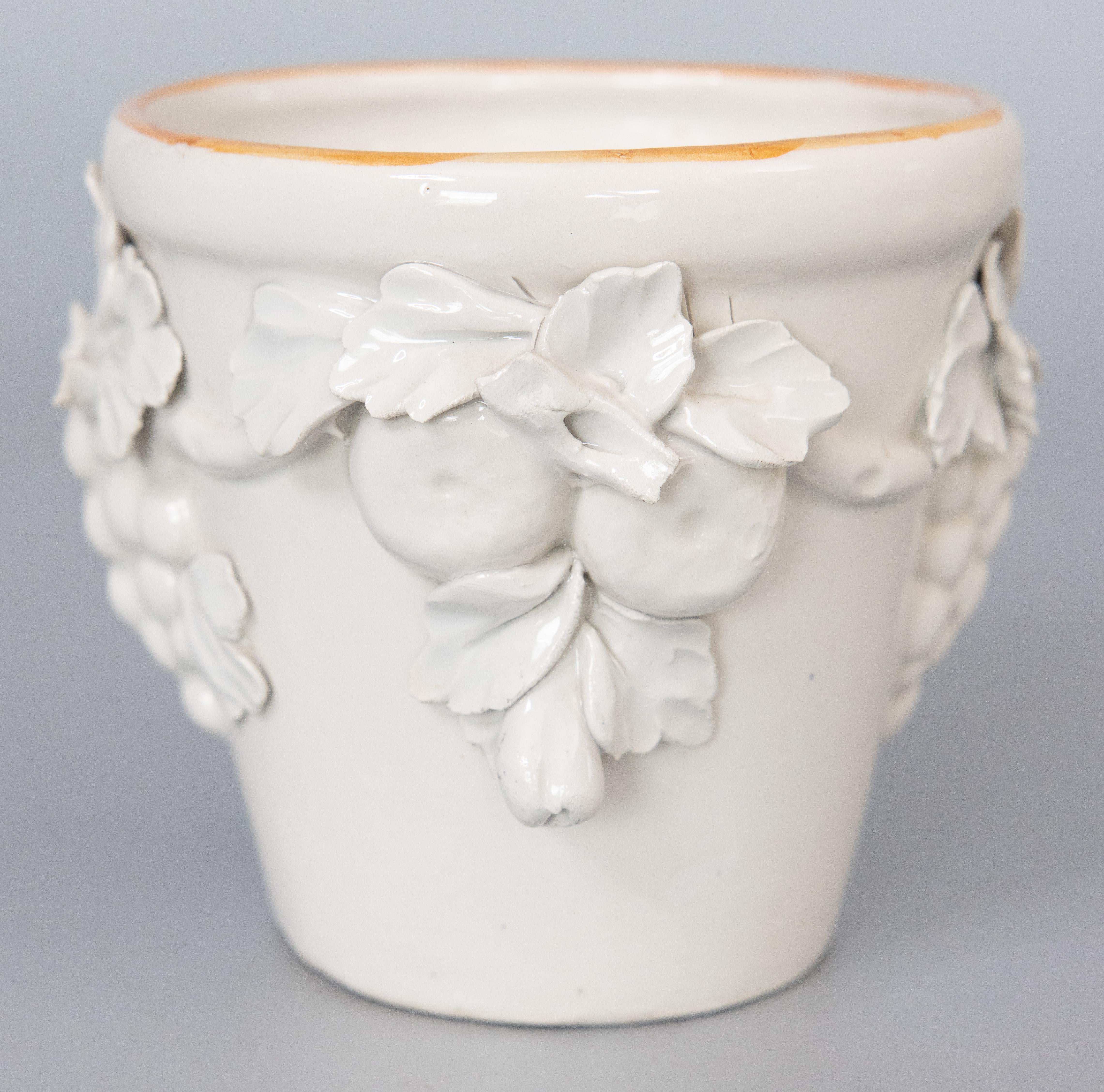 Ceramic Mid-20th Century Italian White Blanc De Chine Cachepot Planter For Sale