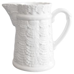 Mid-20th Century Italian White Ironstone Seashell Pitcher