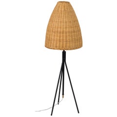 Mid-20th Century Italian Wicker Light