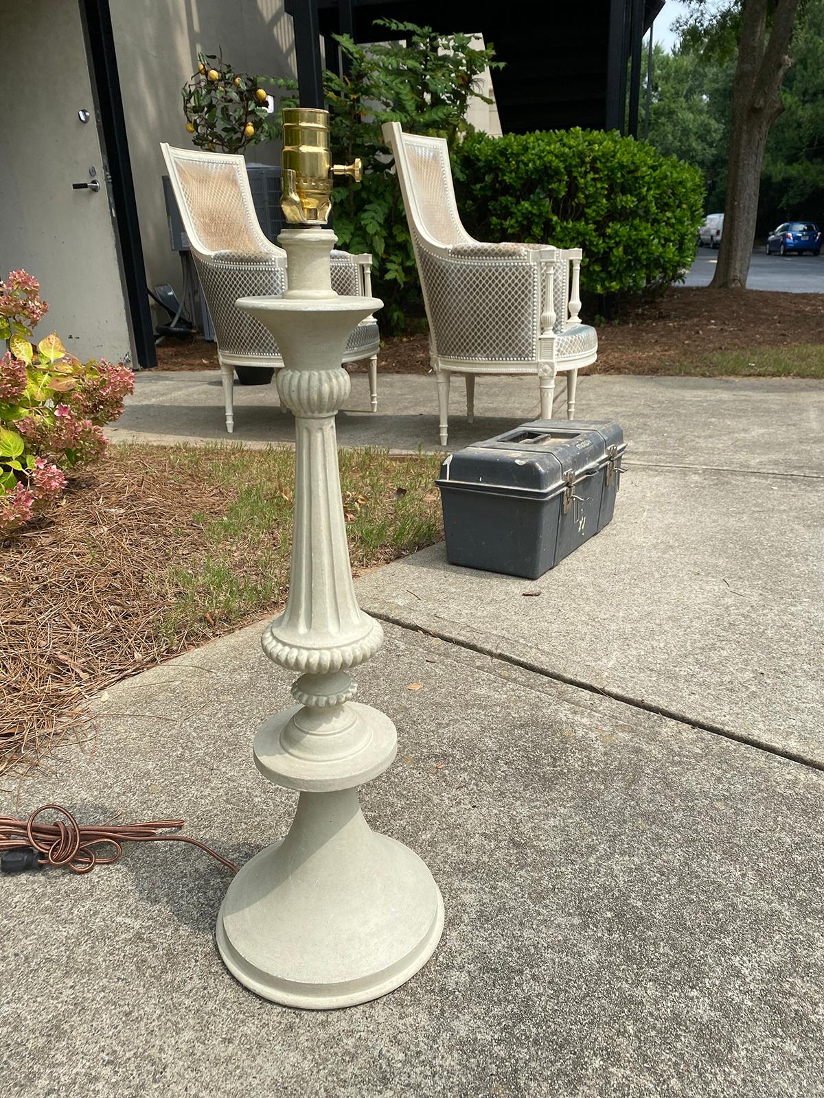 Mid-20th Century Italian Wood Lamp, Custom Finish In Good Condition For Sale In Atlanta, GA