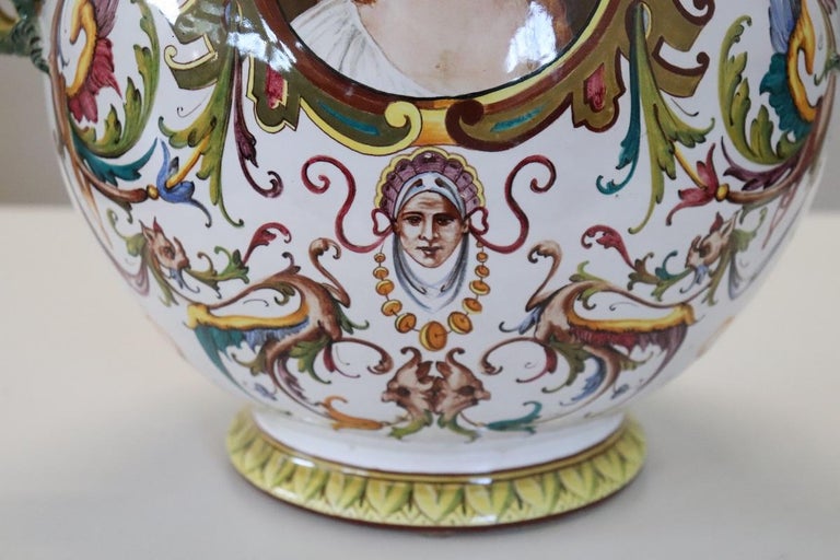Mid 20th Century Italy Faenza Production Ceramic Vase, Signed For