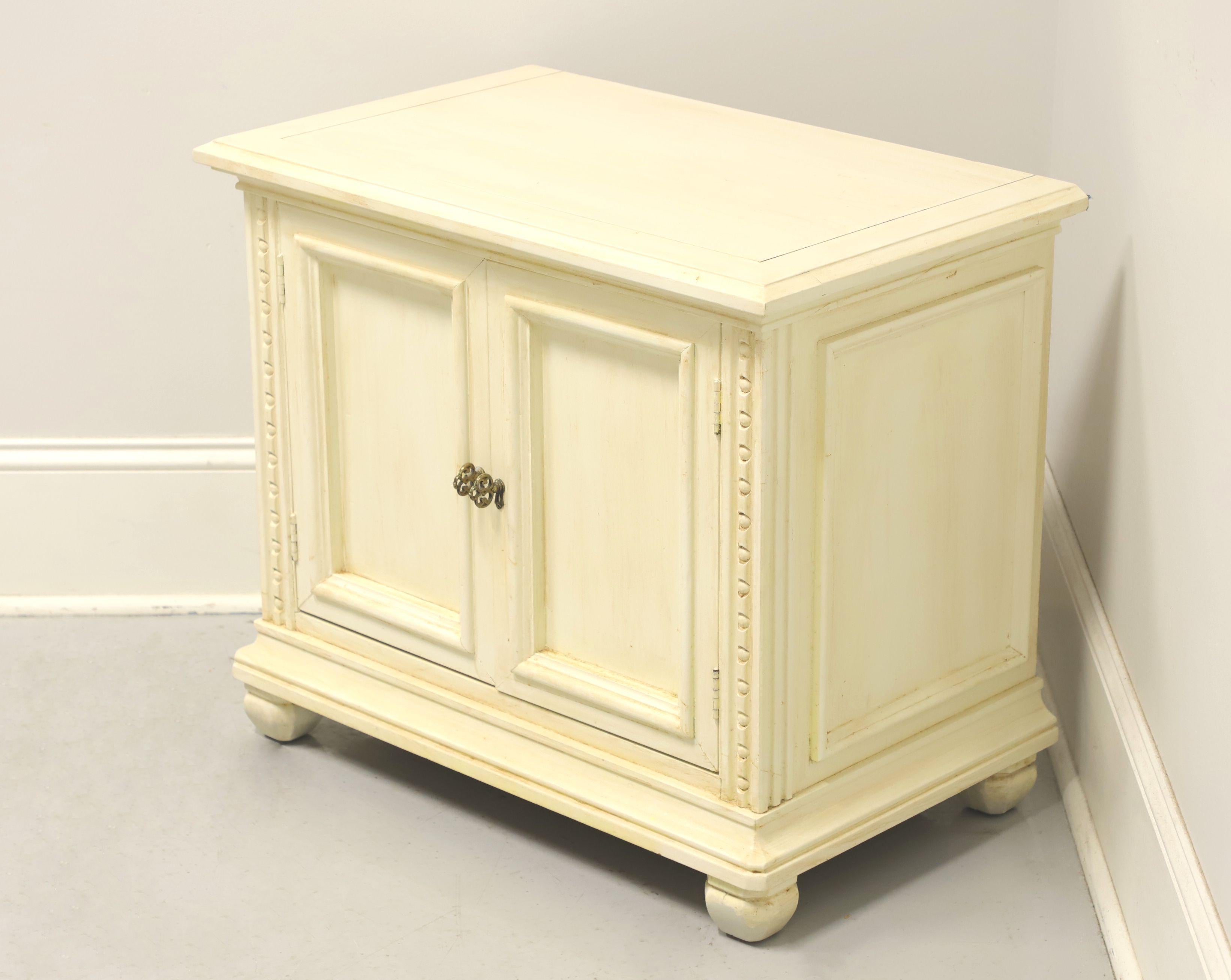 Spanish Colonial Mid 20th Century Ivory Painted Slightly Distressed Spanish Style Nightstand For Sale