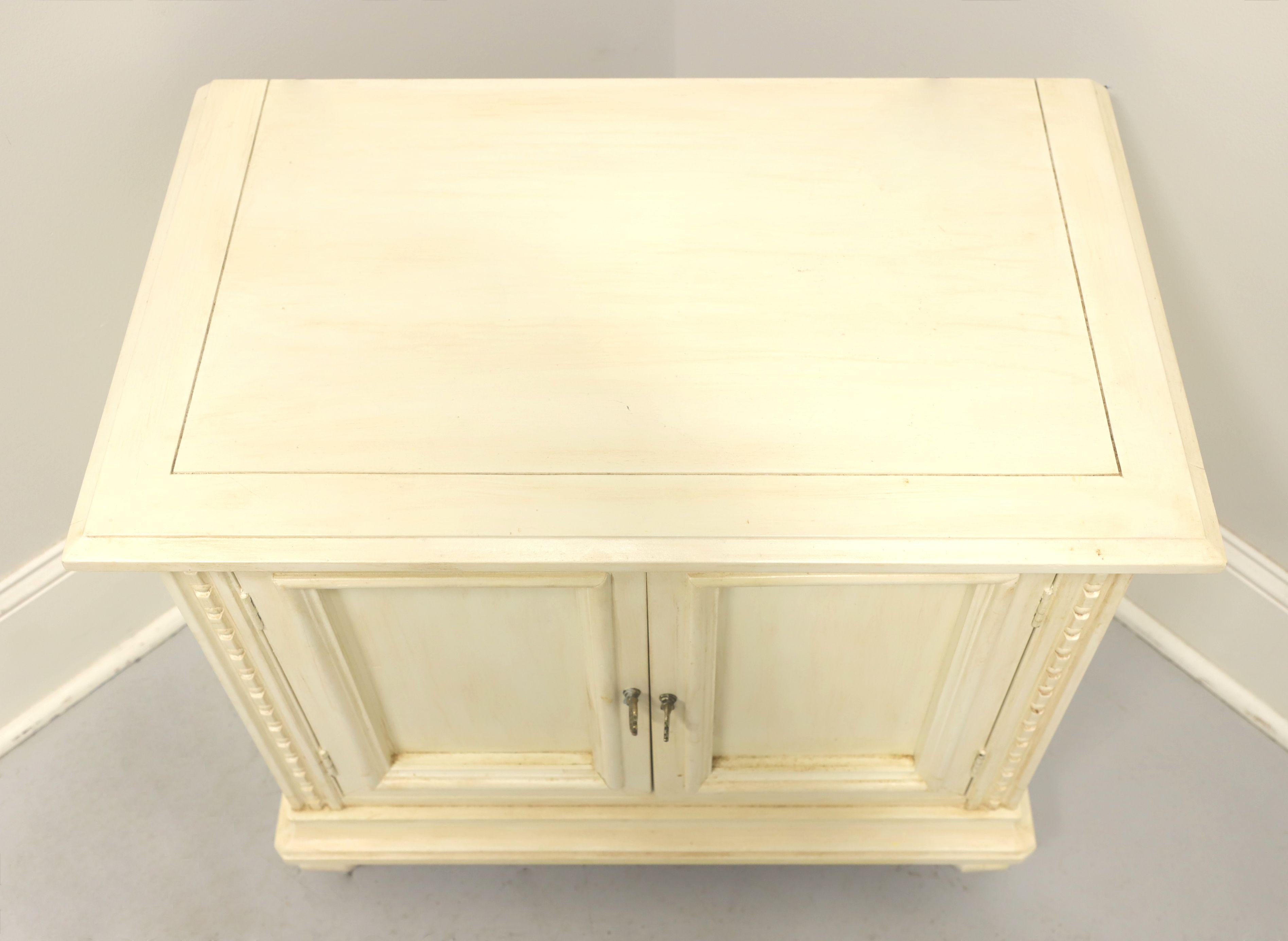 Wood Mid 20th Century Ivory Painted Slightly Distressed Spanish Style Nightstand For Sale