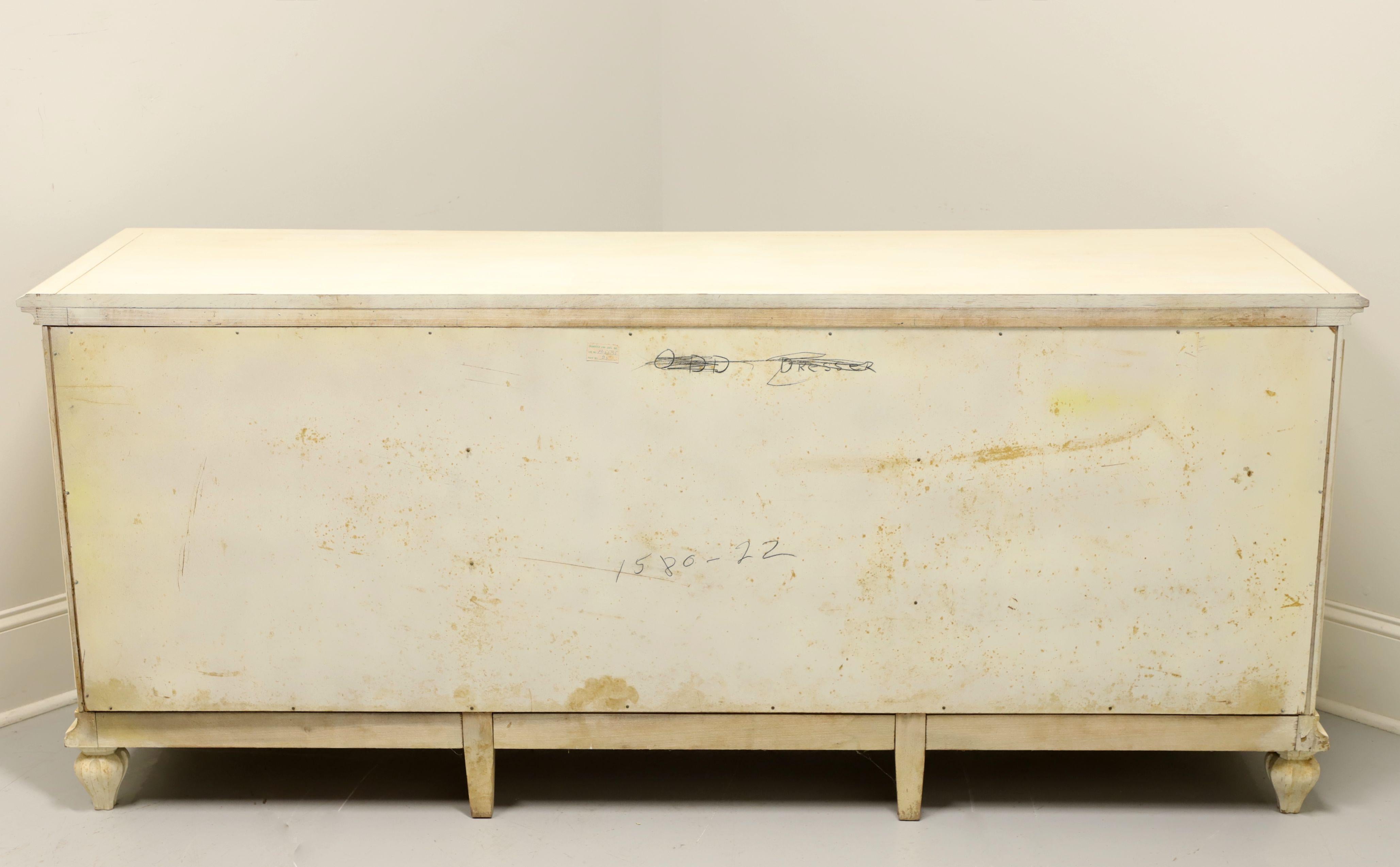 Spanish Colonial Mid 20th Century Ivory Painted Slightly Distressed Spanish Style Triple Dresser