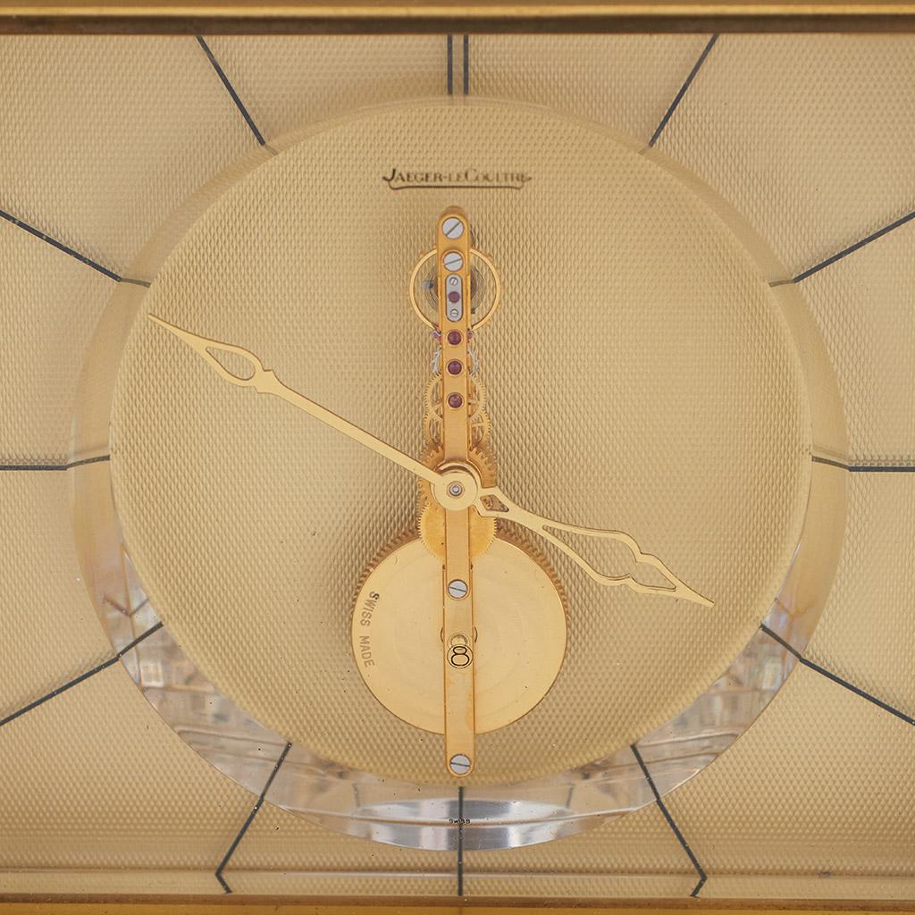 Mid 20th Century Jaeger LeCoultre Gilt Brass Mantel Clock 4