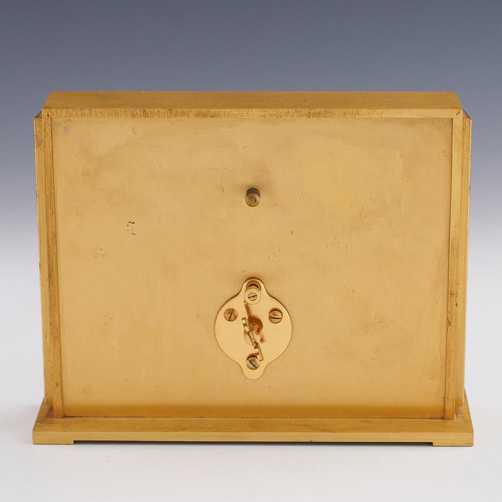 Mid 20th Century Jaeger LeCoultre Gilt Brass Mantel Clock 7