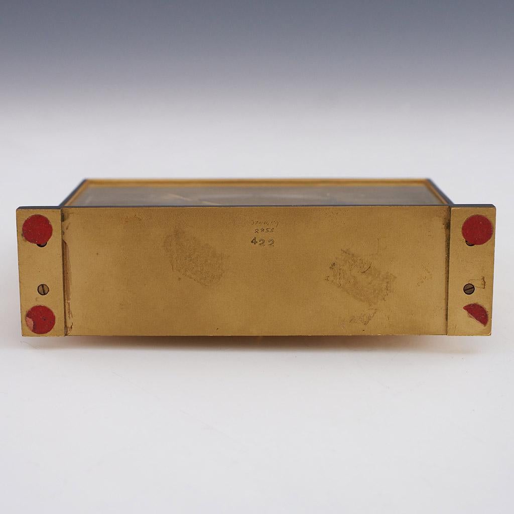 Mid 20th Century Jaeger LeCoultre Gilt Brass Mantel Clock 9