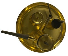 Mid 20th Century Japanese Brass and Walnut Coffee Serving Set and Tray