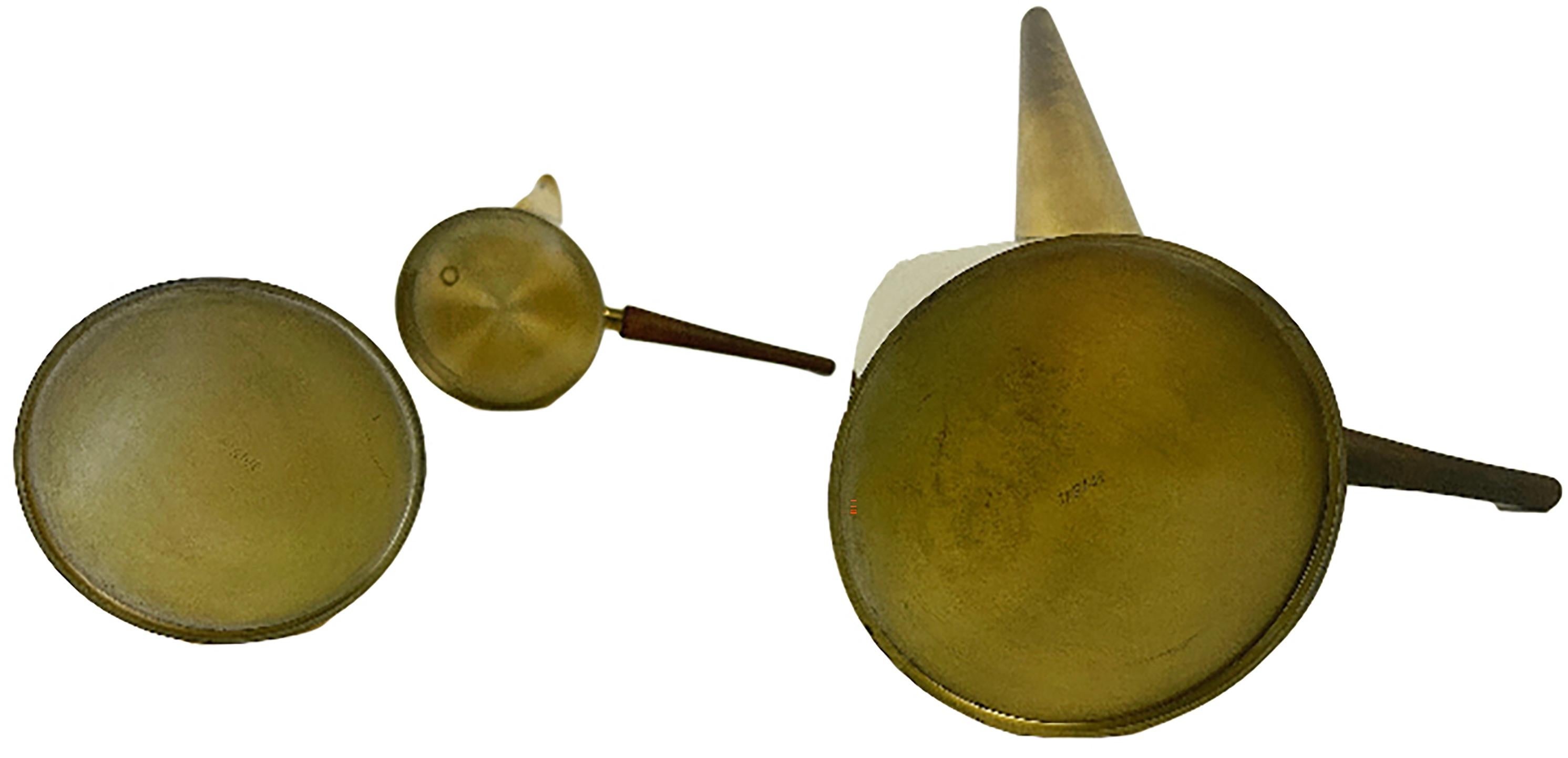 Mid 20th Century Japanese Brass and Walnut Coffee Serving Set and Tray For Sale 1