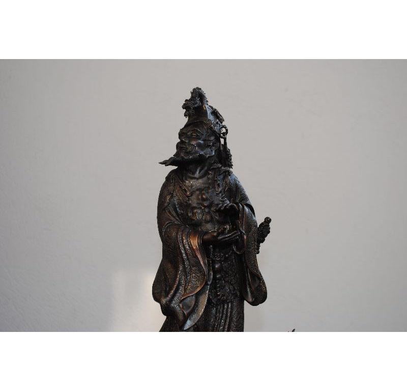 Japonisme Mid-20th Century Japanese Bronze Representation of Zhong Kui 'Demon Hunter'
