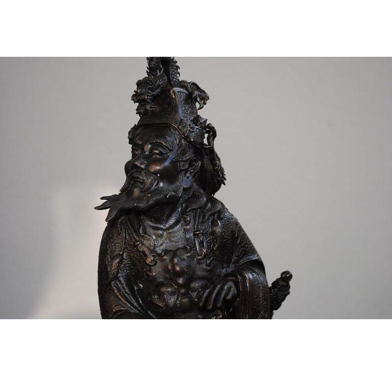 Cast Mid-20th Century Japanese Bronze Representation of Zhong Kui 'Demon Hunter'