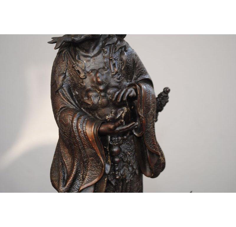 Mid-20th Century Japanese Bronze Representation of Zhong Kui 'Demon Hunter' In Good Condition In Marseille, FR