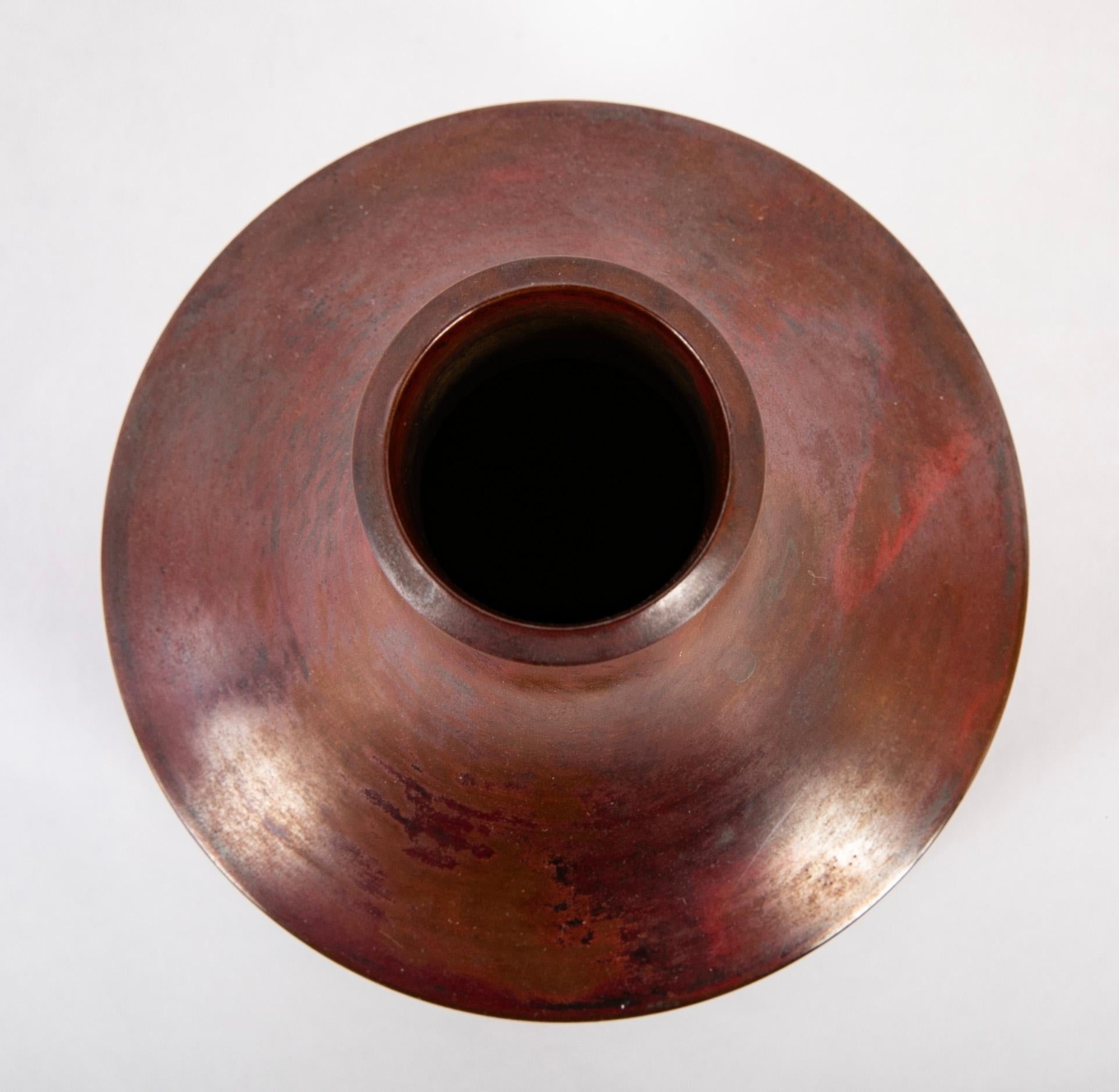 Mid 20th Century Japanese Bronze Vase For Sale 4