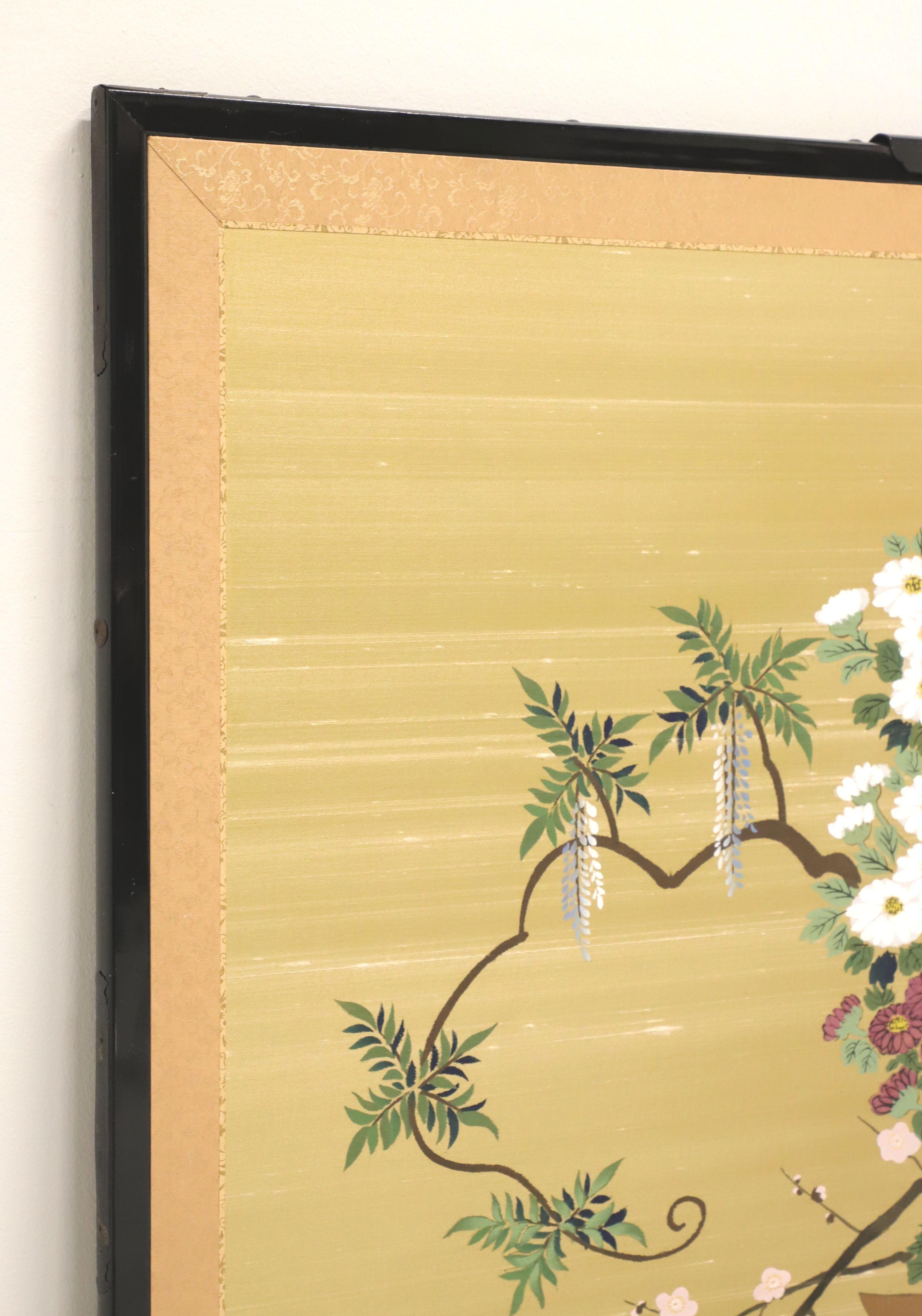 Mid 20th Century Japanese Four-Panel Folding Screen - Flower Cart 6