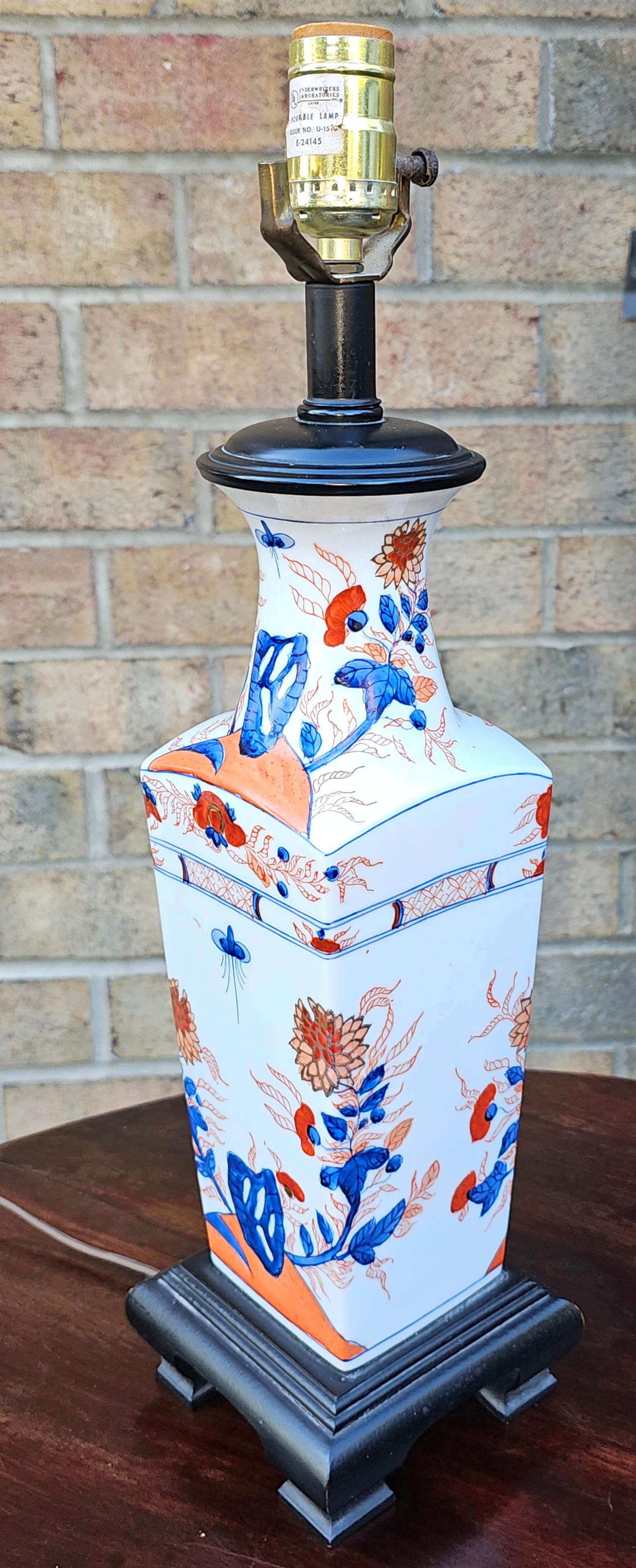 Anglo-Japanese Mid 20th Century Japanese Imari  Porcelain Style Table Lamp For Sale