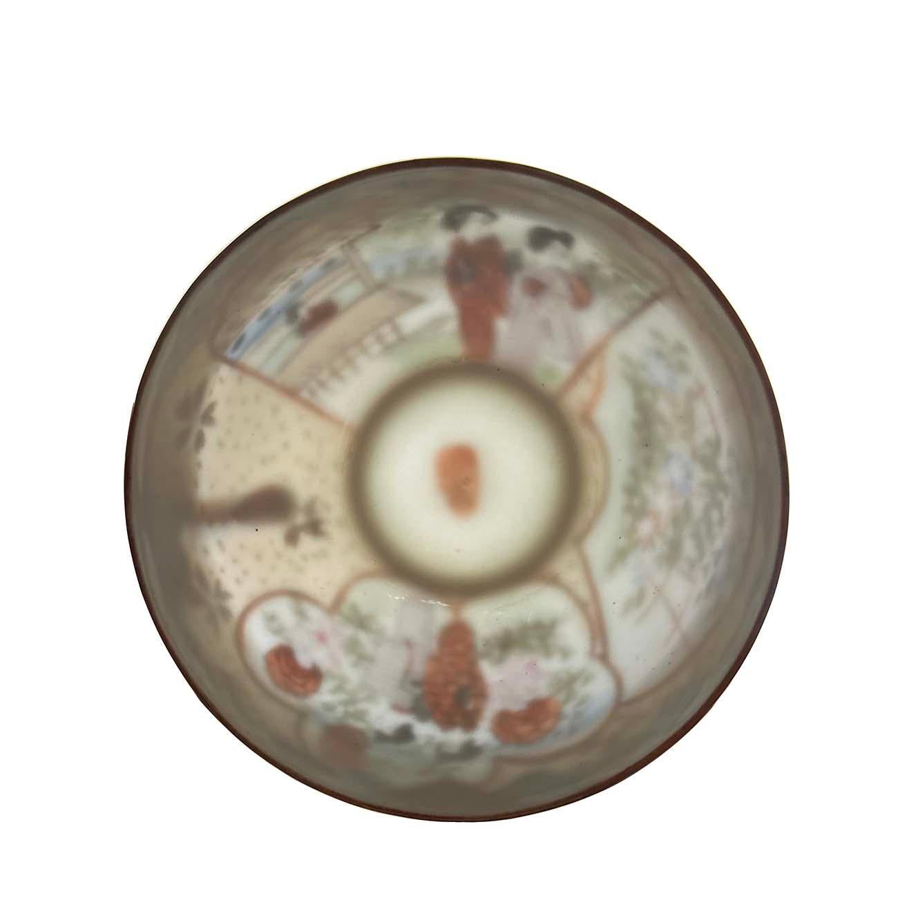 Mid-20th Century Japanese Kutani Egg shell Tea Cup and saucer set of Four For Sale 5