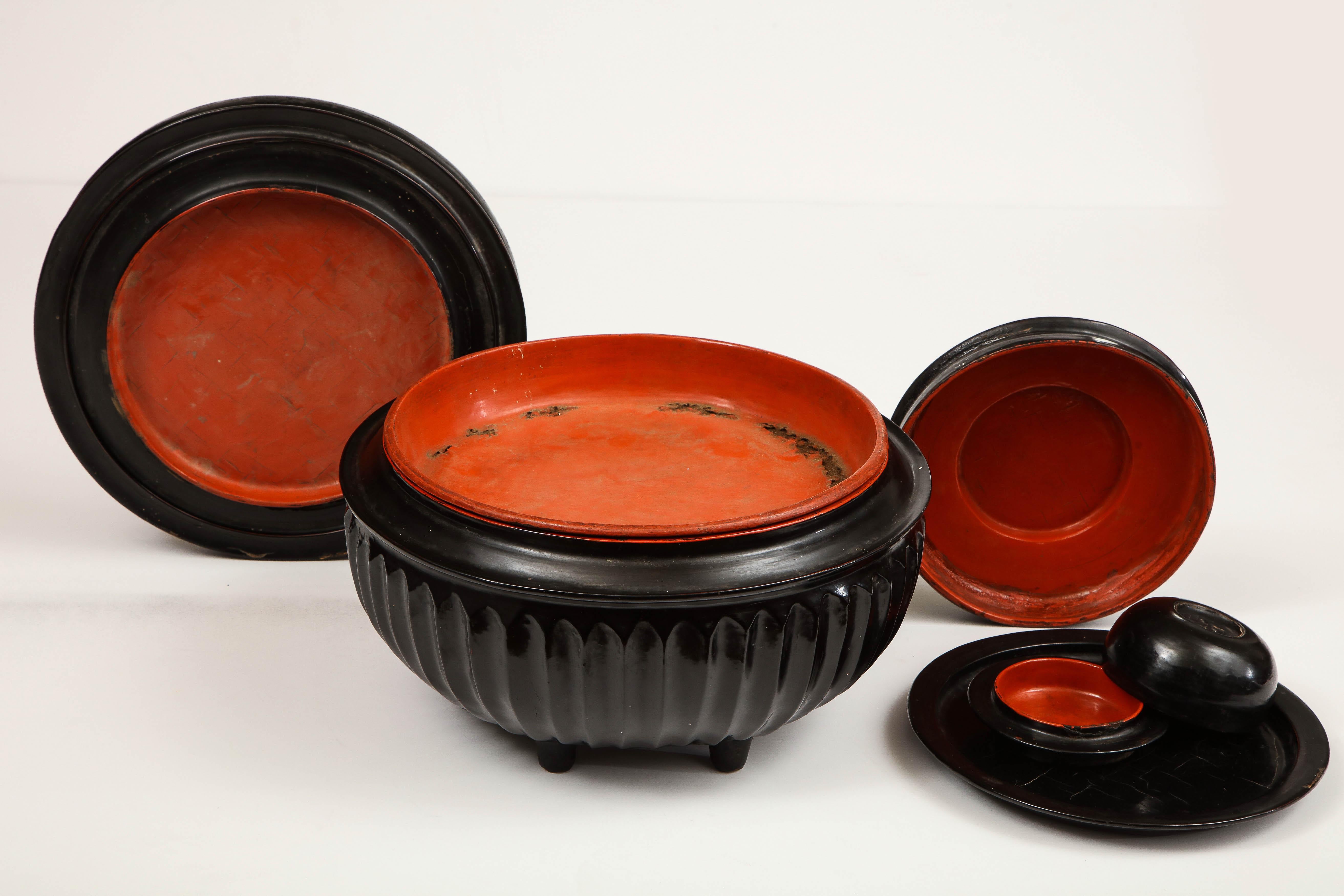 Mid-20th Century Japanese, Lacquer on Cane, Food Box 8