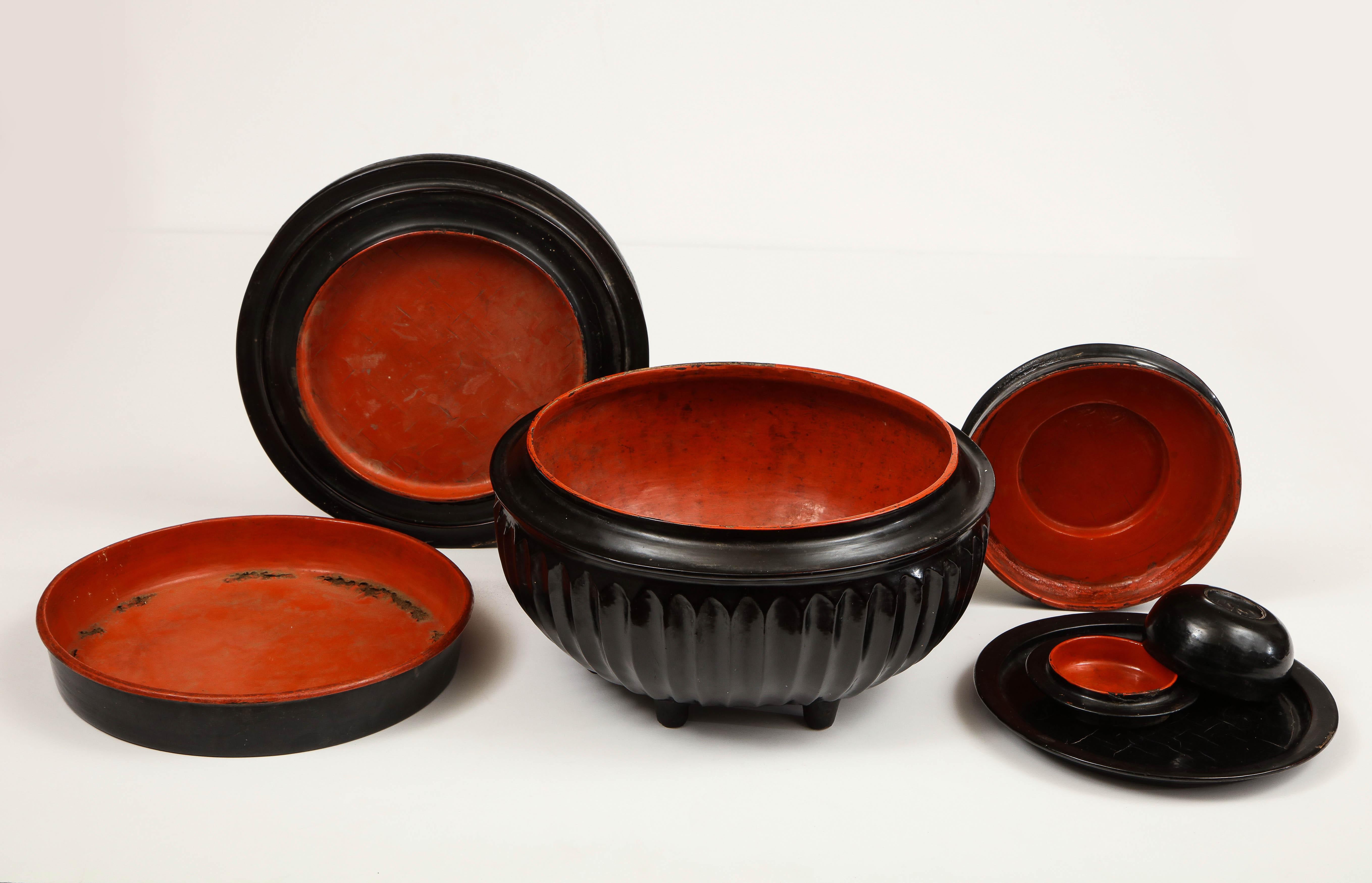 Mid-20th century Japanese, Nigora lacquer on cane, food box.