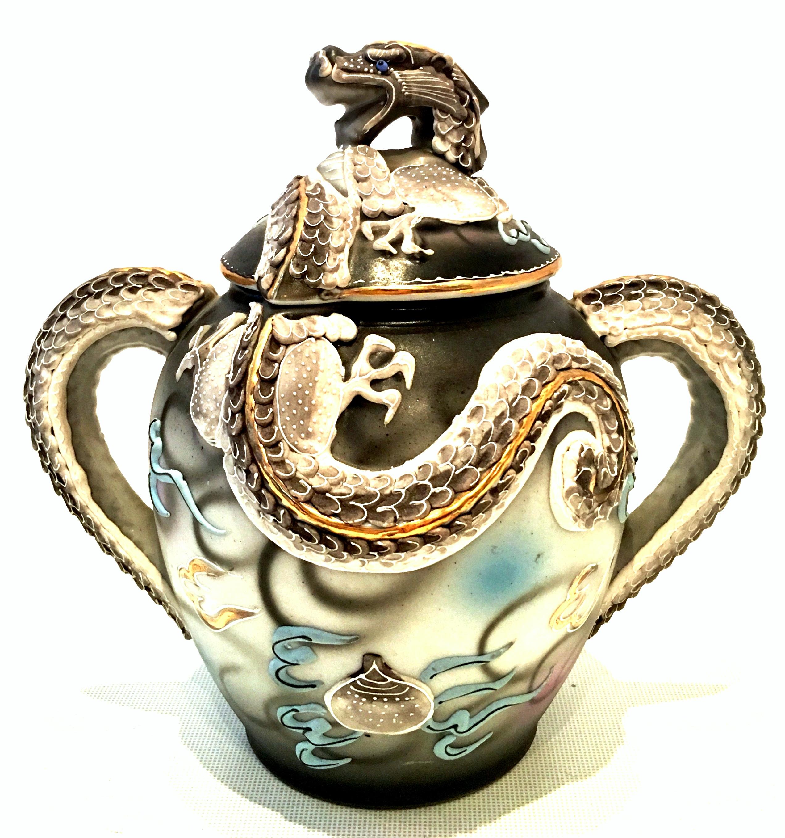 hand painted betson dragon tea set